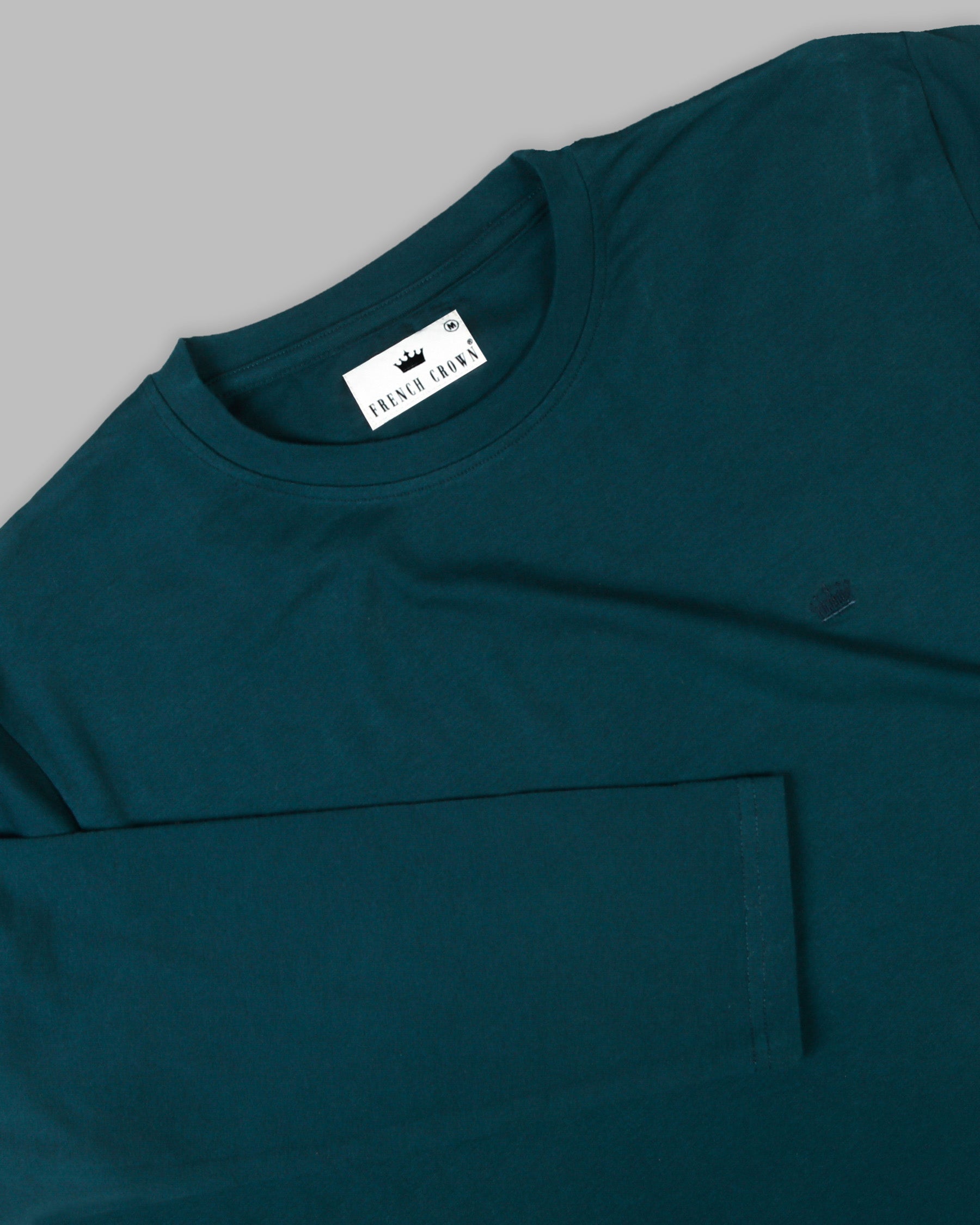 Peacock Blue Full-Sleeve Super soft Organic Cotton Jersey T-shirt TS123-S, TS123-M, TS123-L, TS123-XL, TS123-XXL