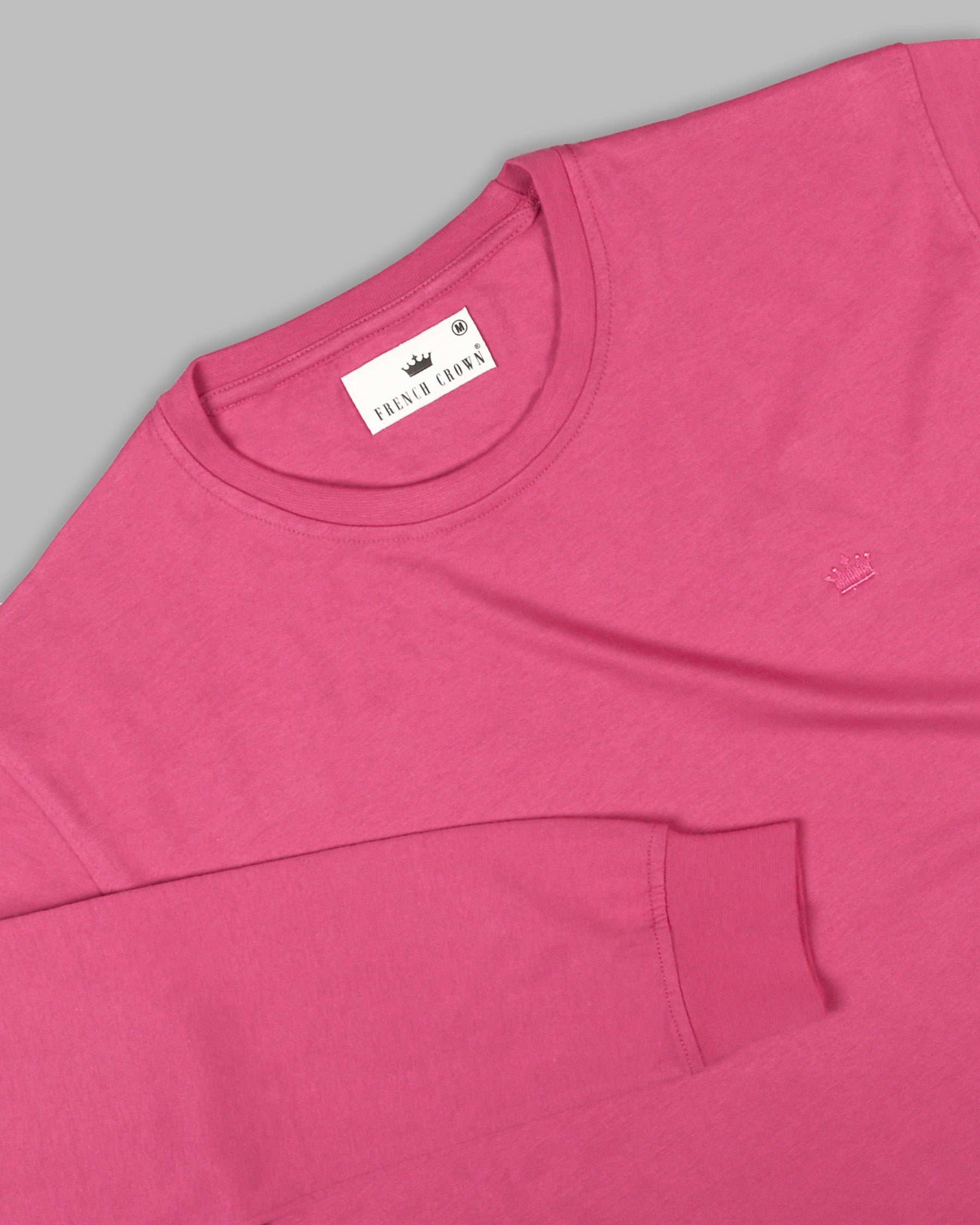 Punch Pink Super Soft Premium Cotton Full Sleeve Organic Cotton Brushed Sweatshirt TS172-S, TS172-M, TS172-L, TS172-XL, TS172-XXL