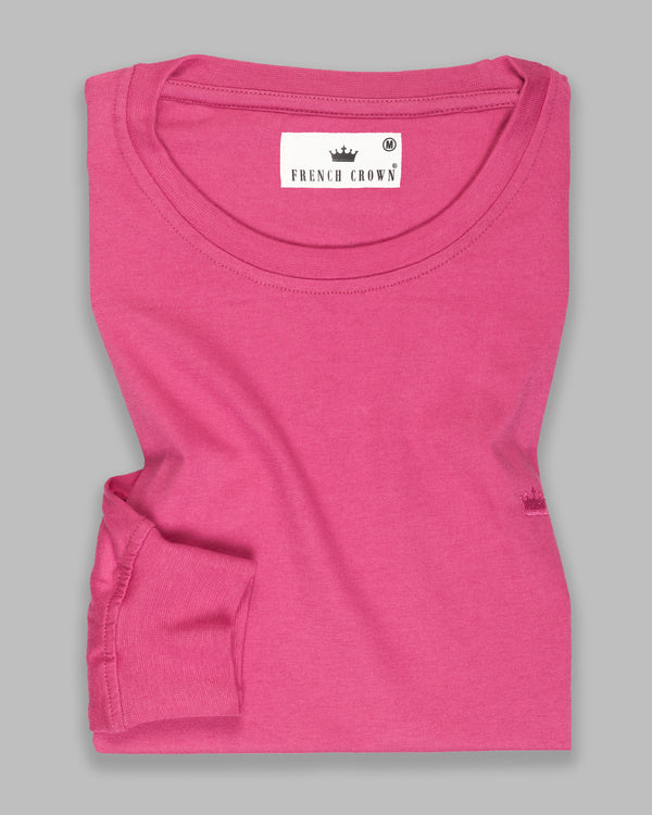 Punch Pink Super Soft Premium Cotton Full Sleeve Organic Cotton Brushed Sweatshirt
