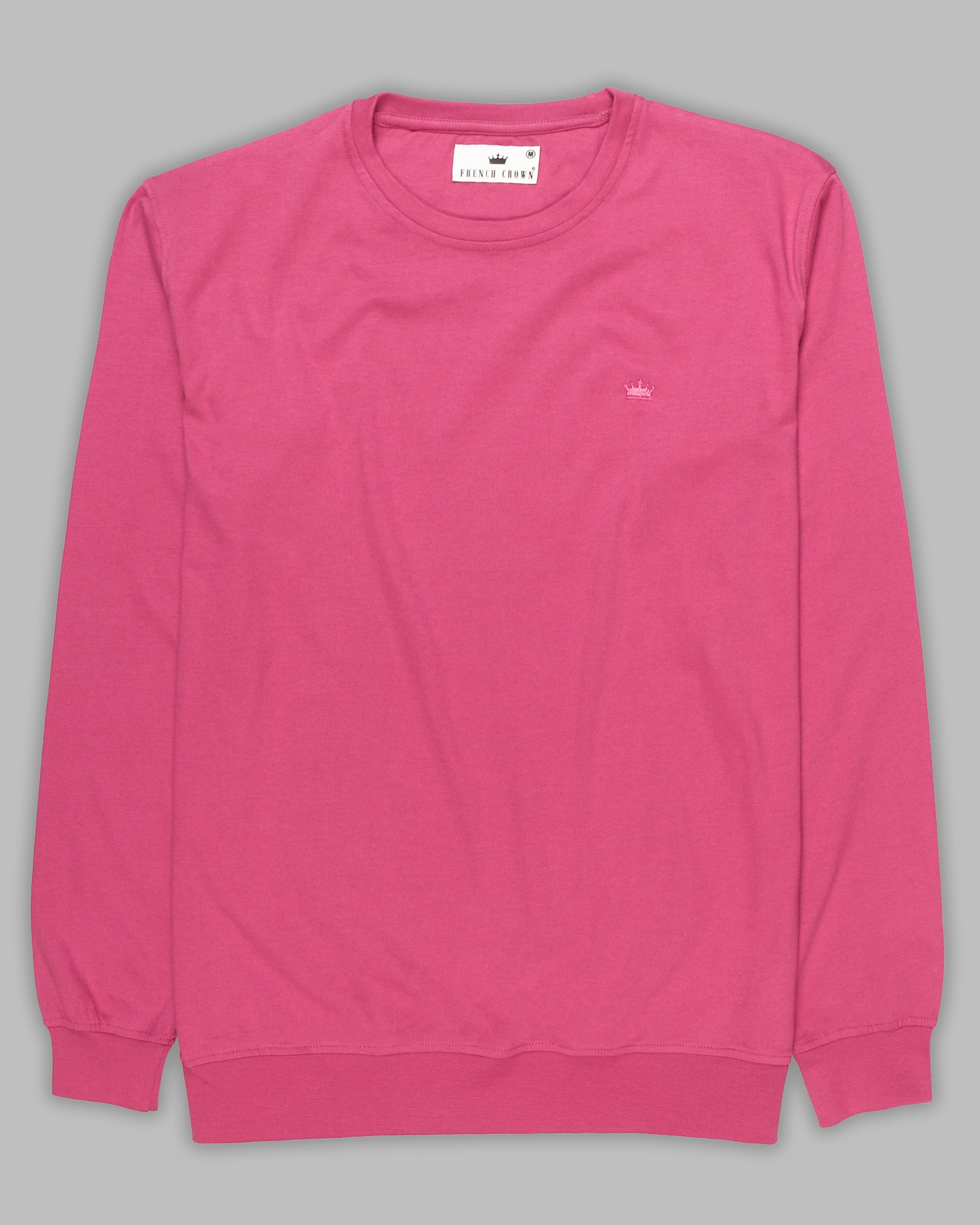 Punch Pink Super Soft Premium Cotton Full Sleeve Organic Cotton Brushed Sweatshirt TS172-S, TS172-M, TS172-L, TS172-XL, TS172-XXL