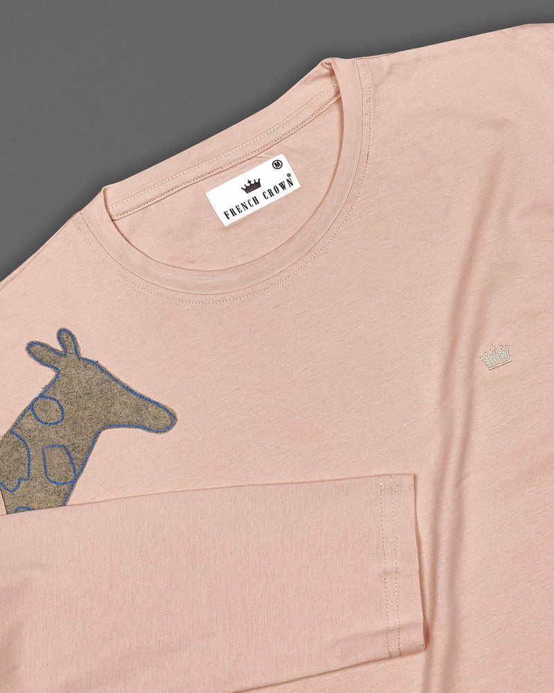 Cavern Brown with Giraffe Full Sleeves Super Soft Premium Round Neck  Sweatshirt For Men.