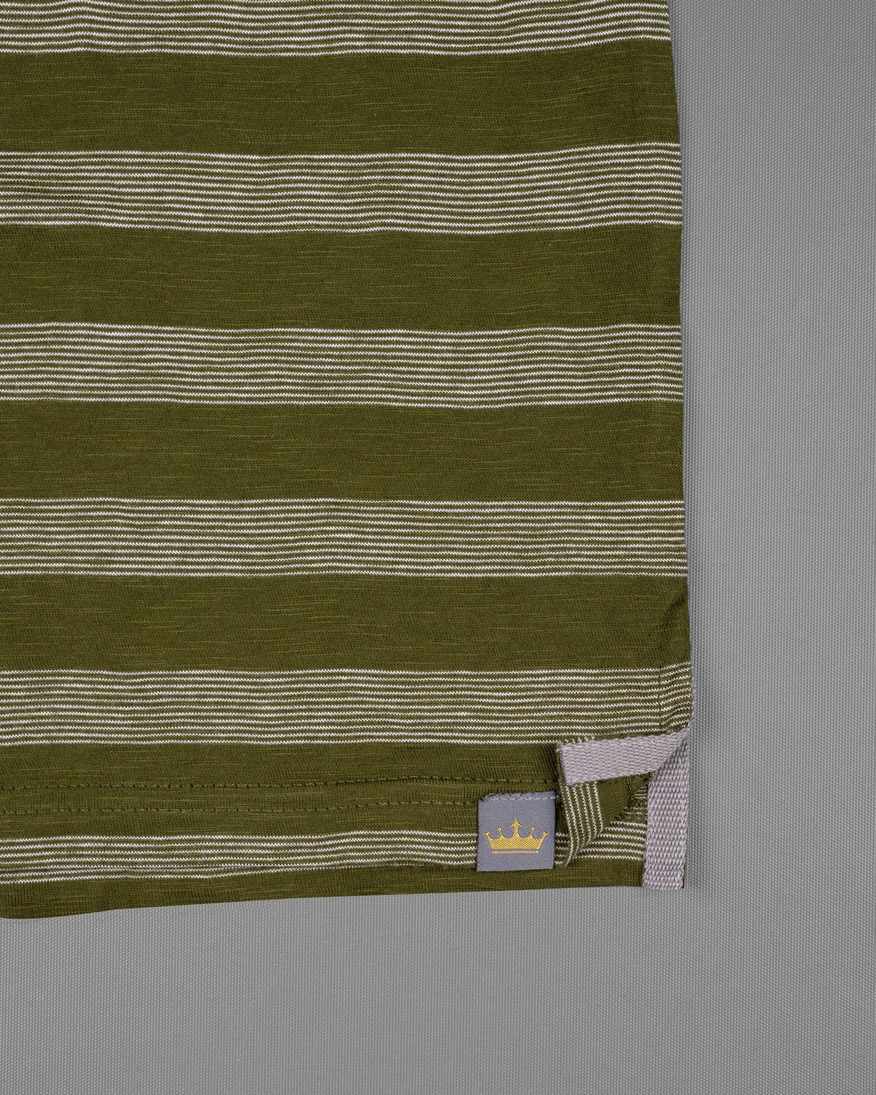 Woodland Green Pinstriped Super Soft Organic Mercerised Pique Polo TS408-S, TS408-M, TS408-L, TS408-XL, TS408-XXL