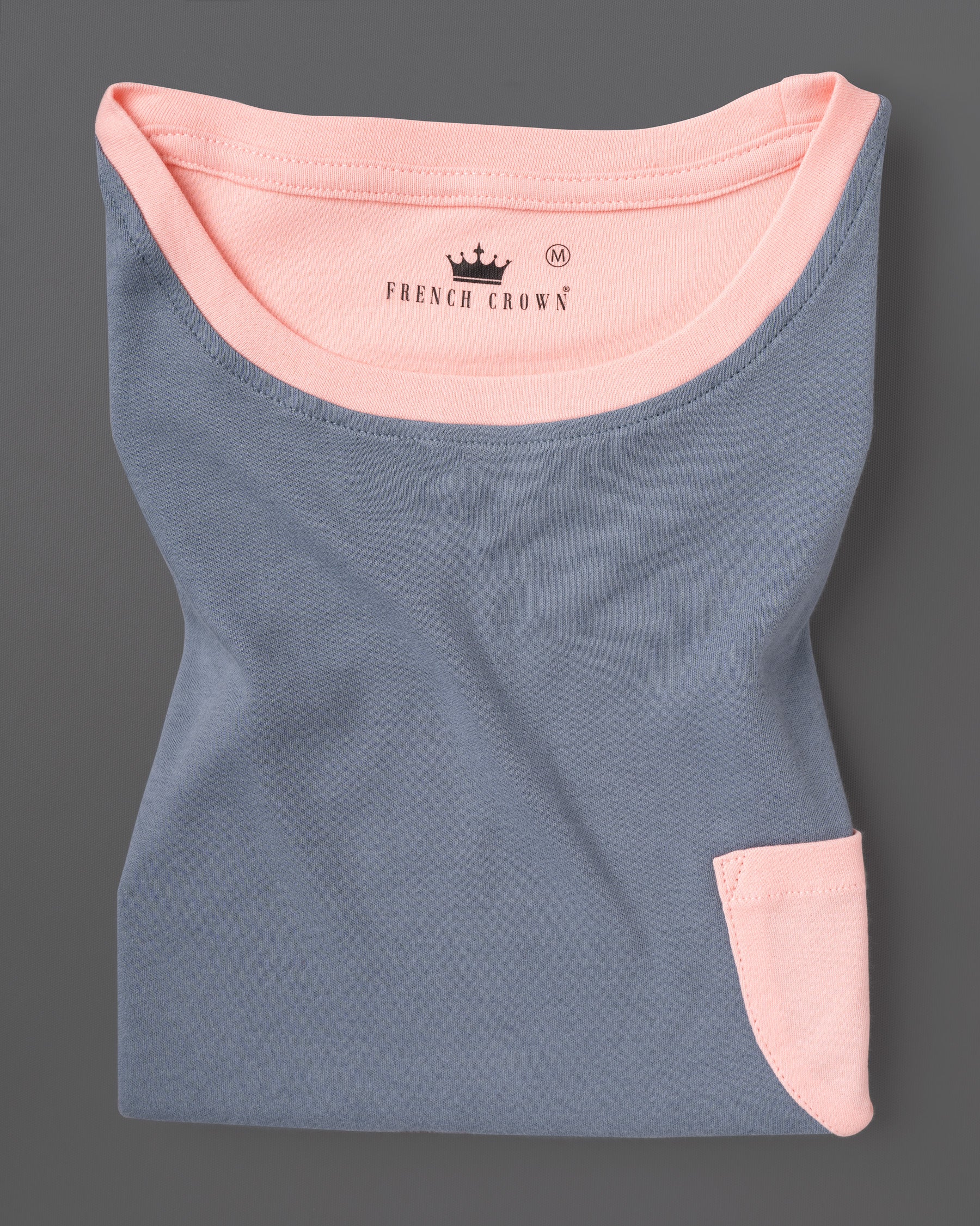 Waterloo Blue with Pink Super Soft heavyweight premium cotton winter T-shirt TS411-S, TS411-M, TS411-L, TS411-XL, TS411-XXL, TS411-3XL, TS411-4XL