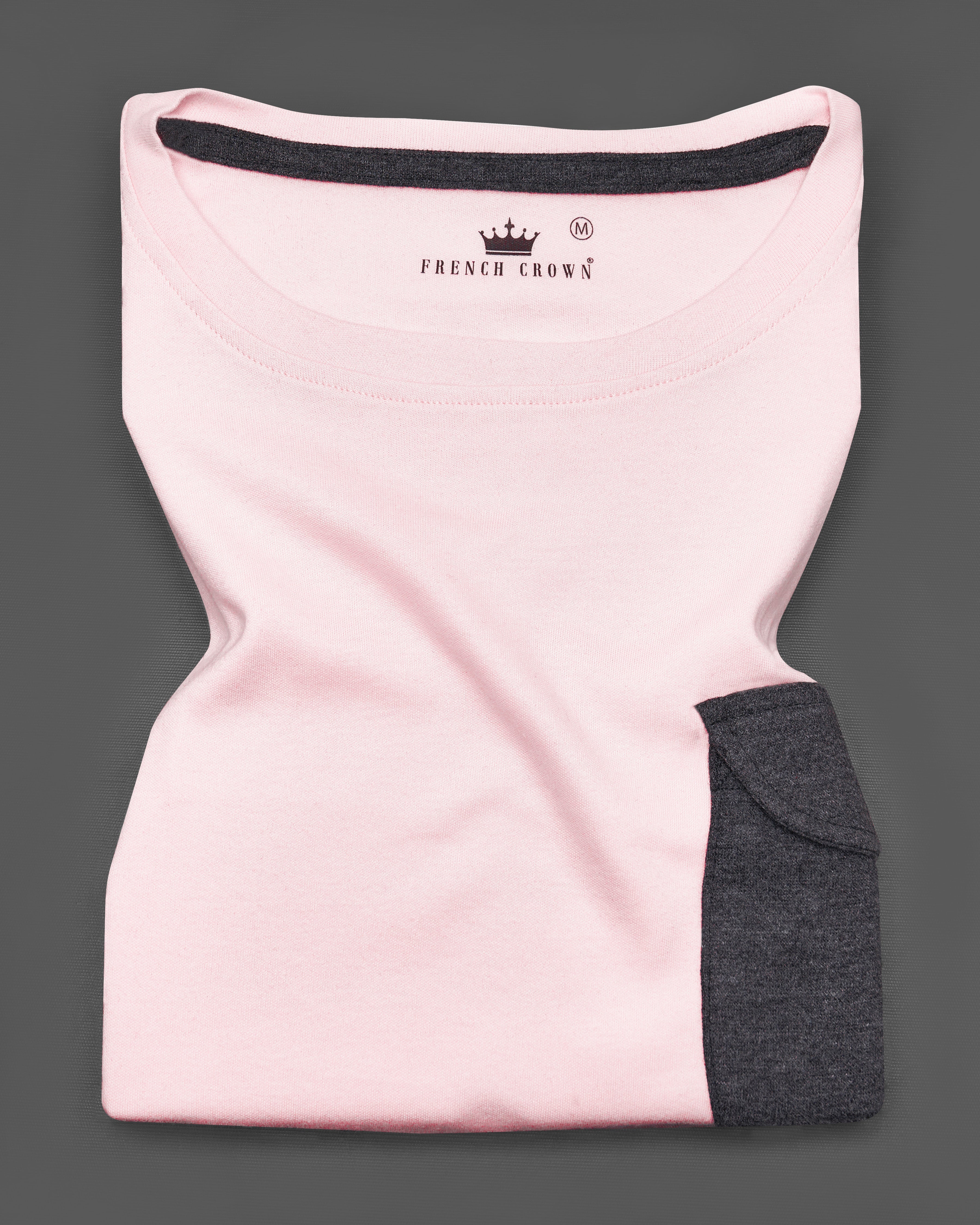 Pinocchio Pink Patch Work with Teddy Embroidered Premium Cotton Designer T-shirt TS414-W01-S, TS414-W01-M, TS414-W01-L, TS414-W01-XL, TS414-W01-XXL