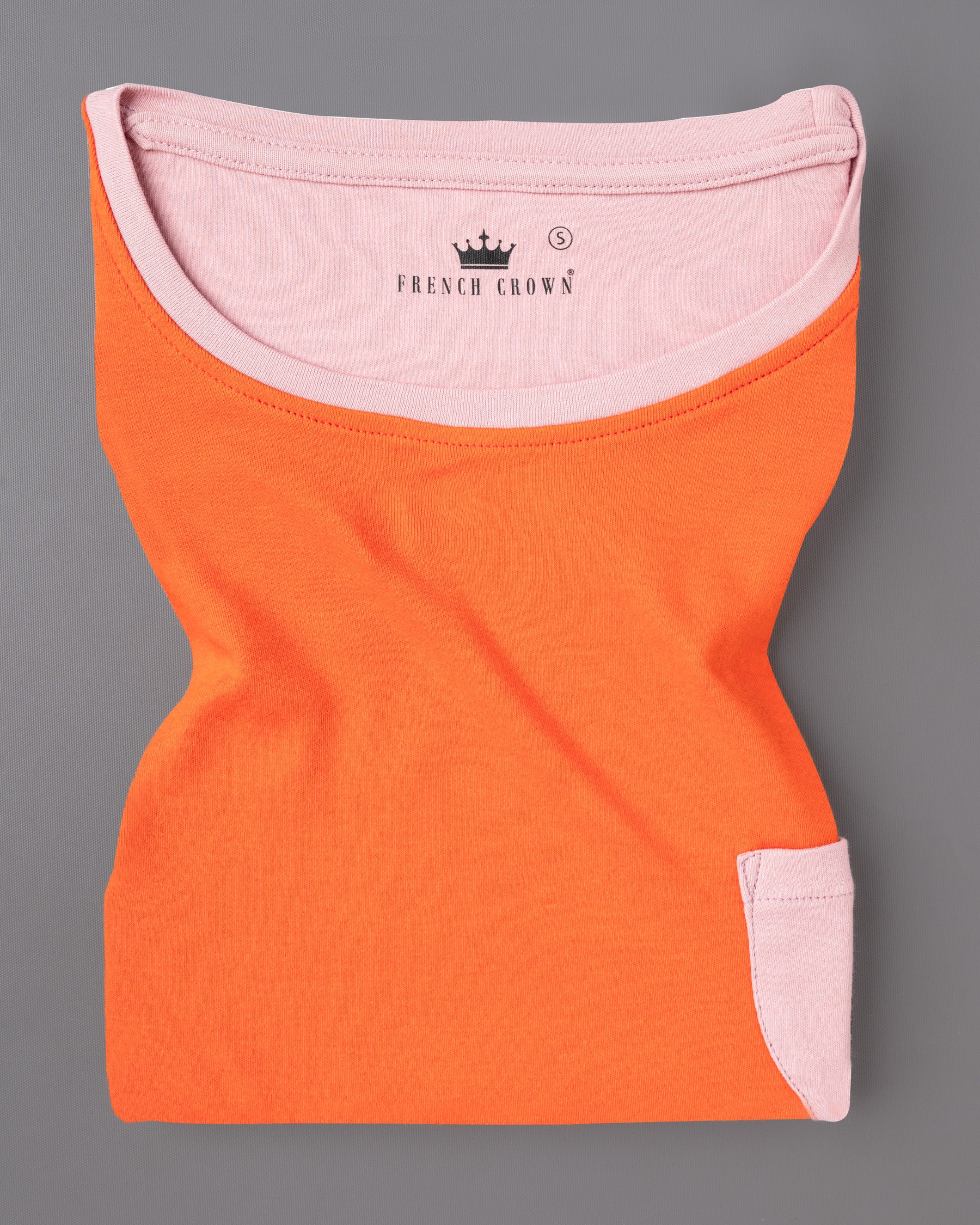 Crusta Orange Super Soft heavyweight premium cotton winter T-shirt TS416-S, TS416-M, TS416-L, TS416-XL, TS416-XXL, TS416-3XL, TS416-4XL