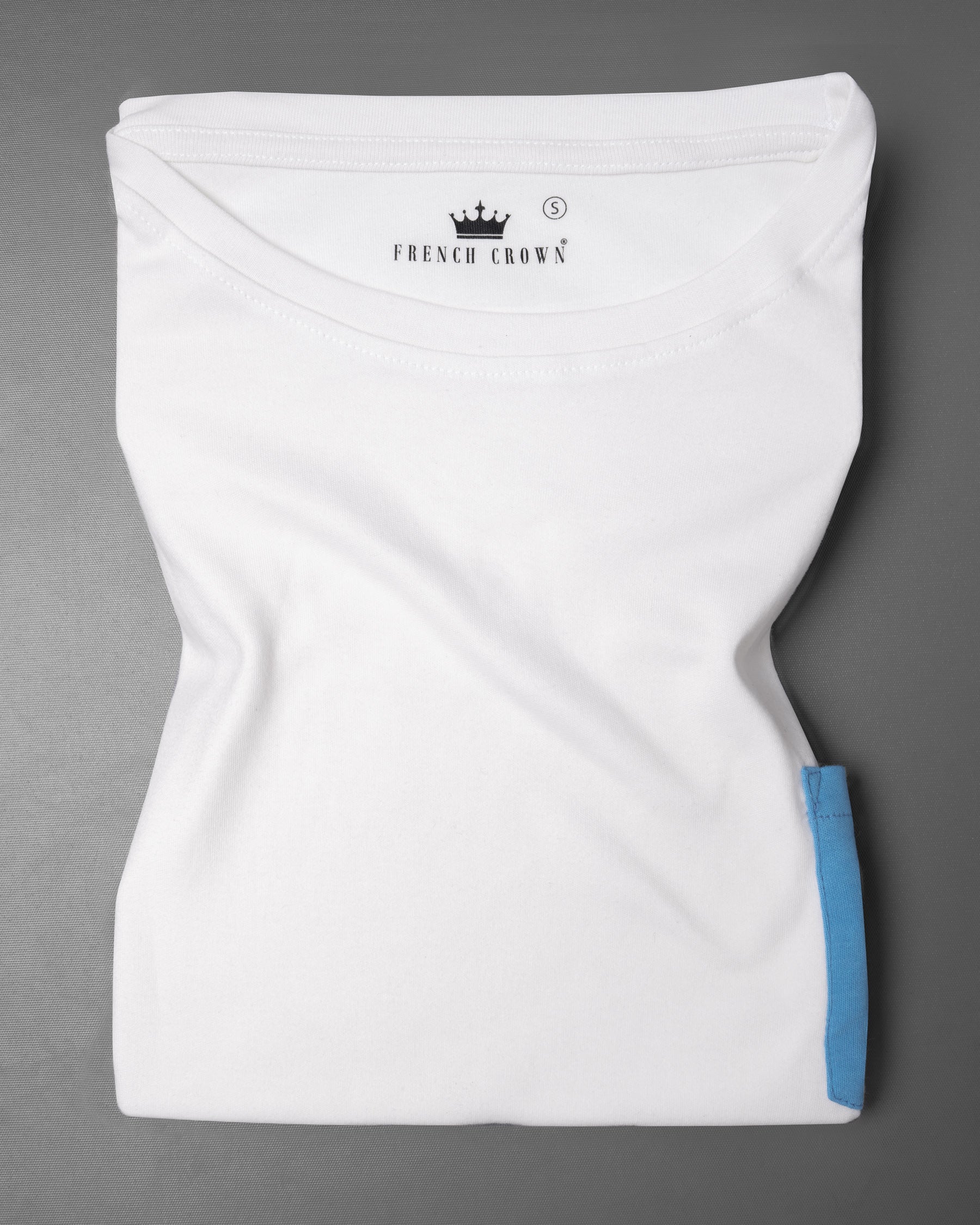 Gallery White with powder blue Super Soft Premium Cotton Shirt TS423-S, TS423-M, TS423-L, TS423-XL, TS423-XXL, TS423-3XL, TS423-4XL