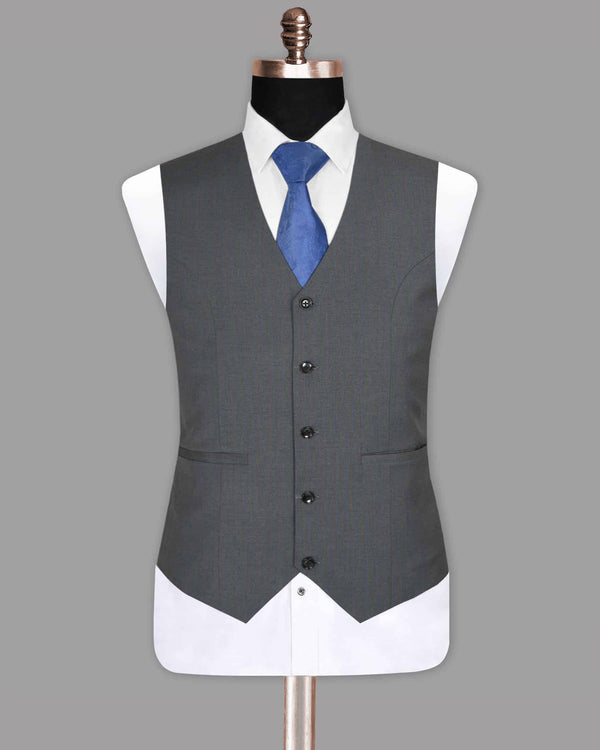 Smoky Grey Subtle Windowpane Waistcoat V1007-60, V1007-58, V1007-50, V1007-52, V1007-54, V1007-56, V1007-42, V1007-46, V1007-48, V1007-40, V1007-44, V1007-36, V1007-38