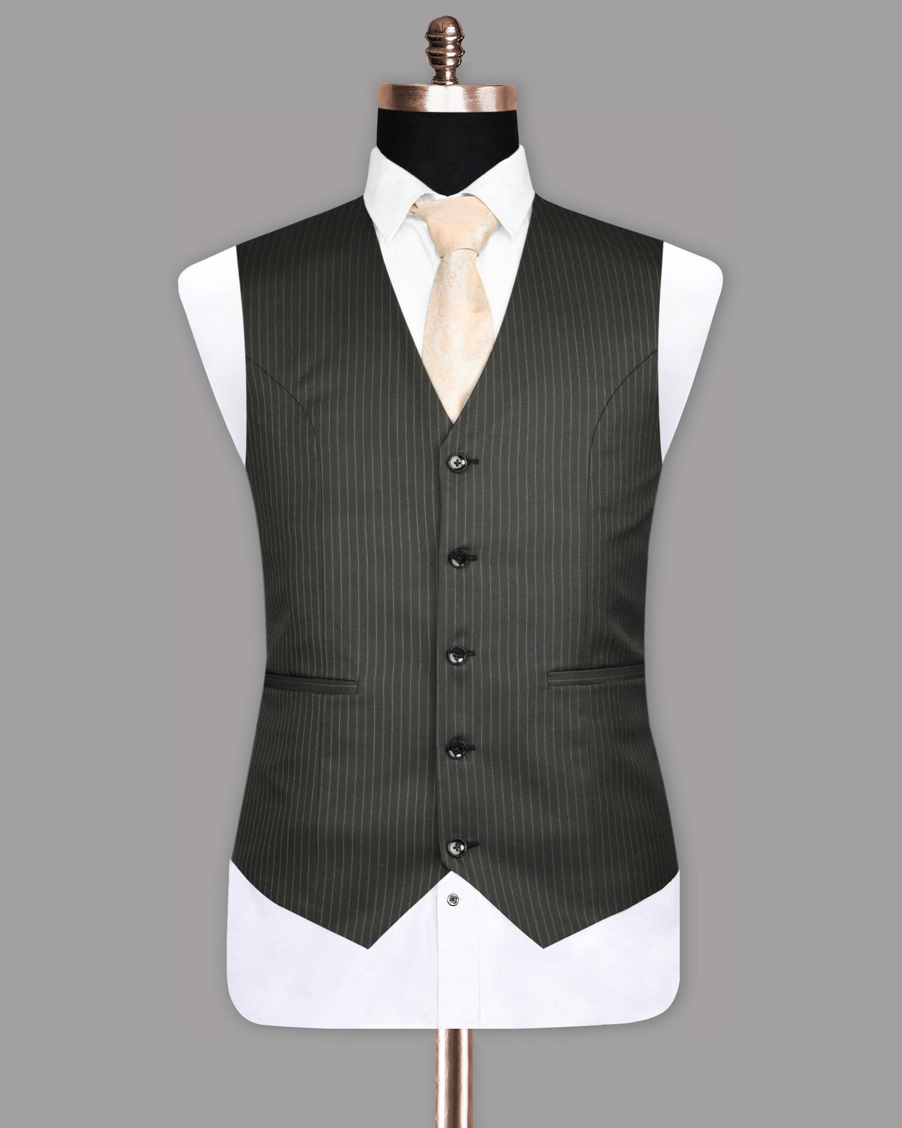 Armadillo Gray Striped Waistcoat V1037-48, V1037-40, V1037-46, V1037-52, V1037-42, V1037-58, V1037-44, V1037-60, V1037-36, V1037-38, V1037-56, V1037-50, V1037-54