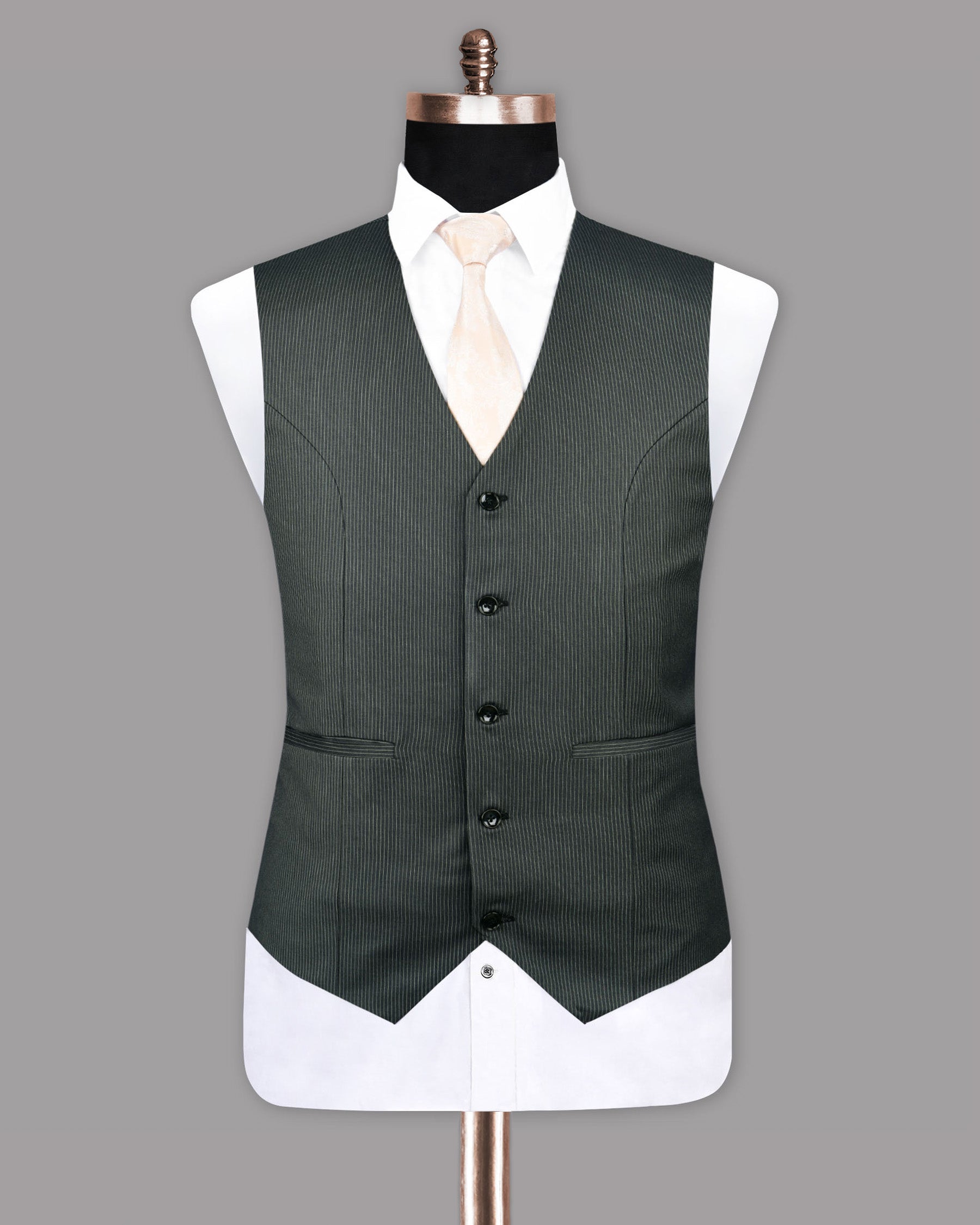 Gordons Gray Pinstriped Waistcoat V1041-46, V1041-48, V1041-50, V1041-54, V1041-52, V1041-58, V1041-60, V1041-36, V1041-38, V1041-40, V1041-42, V1041-44, V1041-56