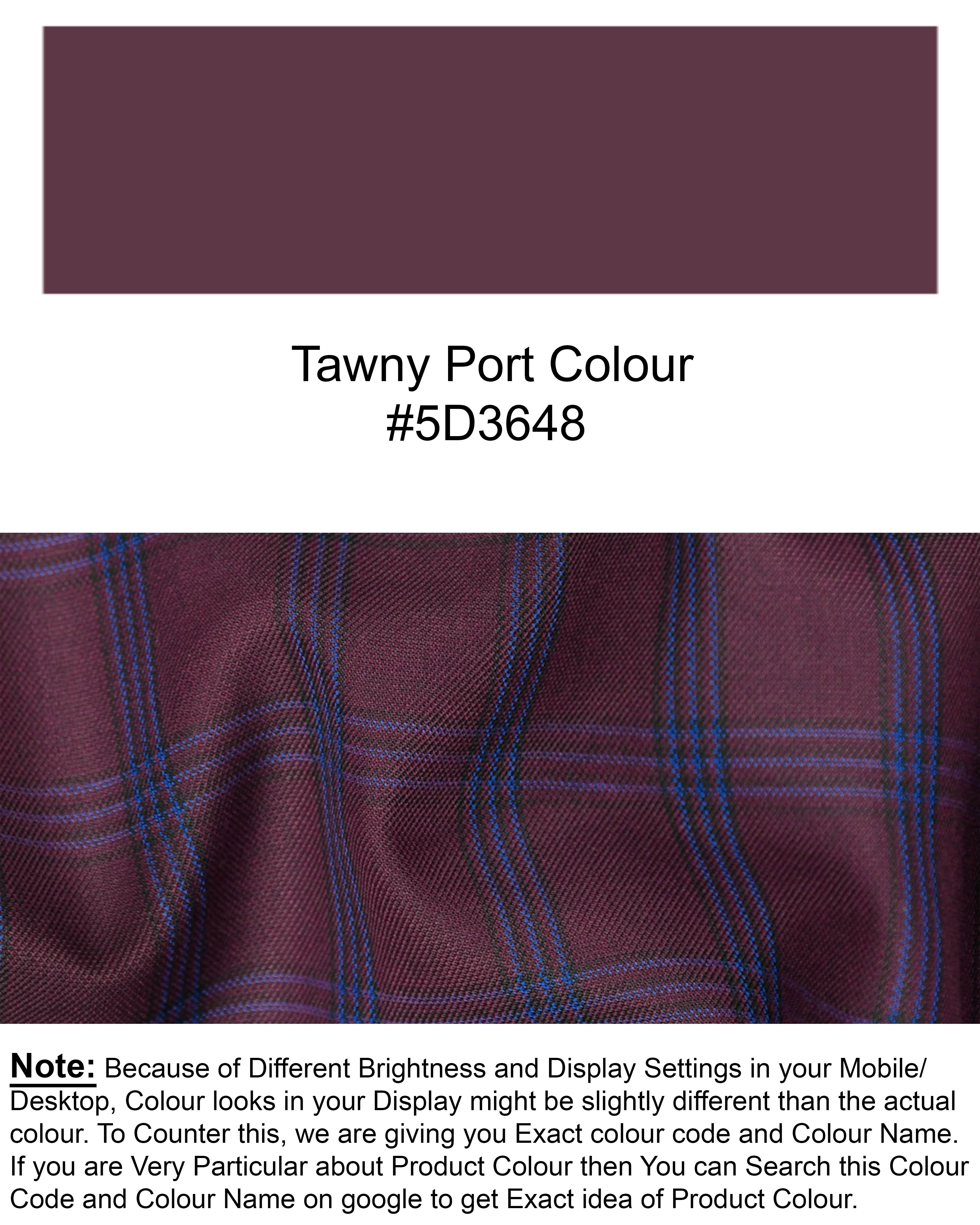 Tawny Port Windowpane Waistcoat