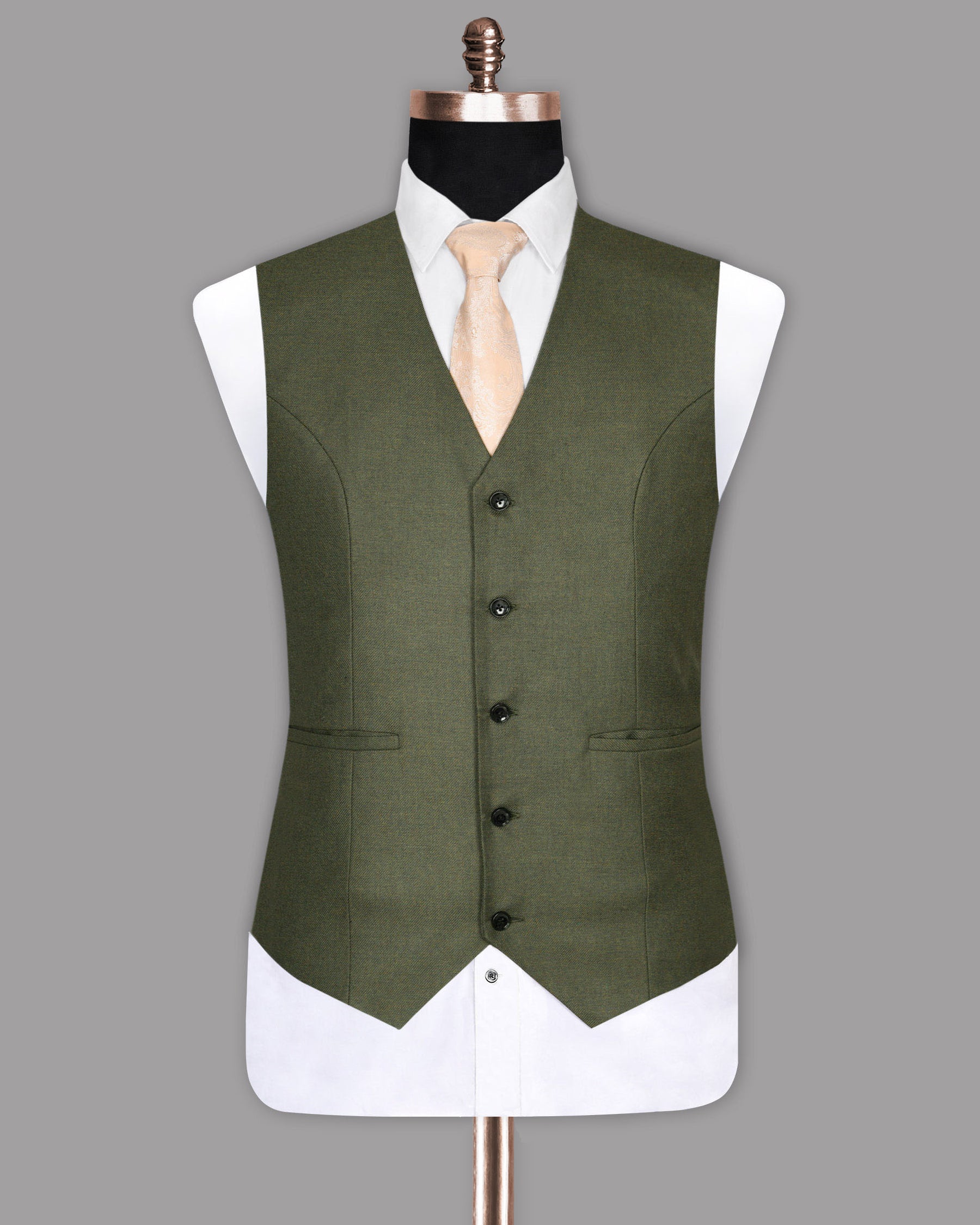 Fuscous Green Textured Waistcoat V1068-36, V1068-38, V1068-40, V1068-42, V1068-44, V1068-46, V1068-48, V1068-50, V1068-52, V1068-56, V1068-58, V1068-60, V1068-54