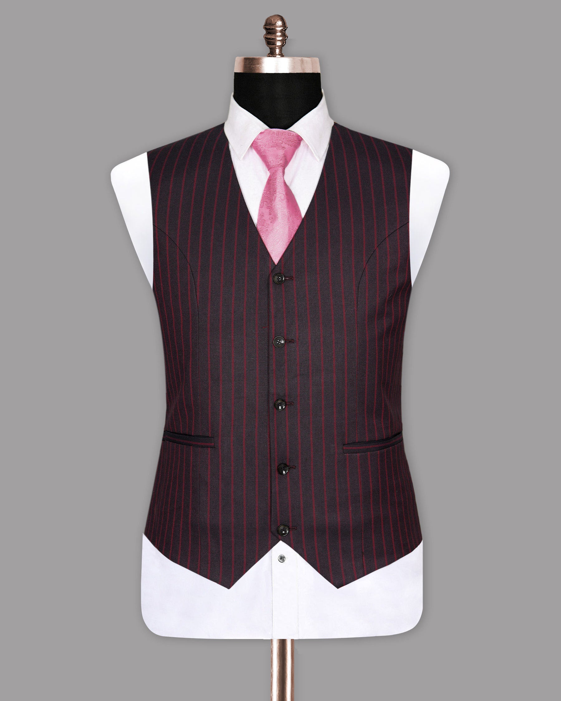 Camelot Pink Tonal Striped Waistcoat V1070-50, V1070-52, V1070-54, V1070-40, V1070-36, V1070-38, V1070-56, V1070-58, V1070-48, V1070-44, V1070-42, V1070-46, V1070-60