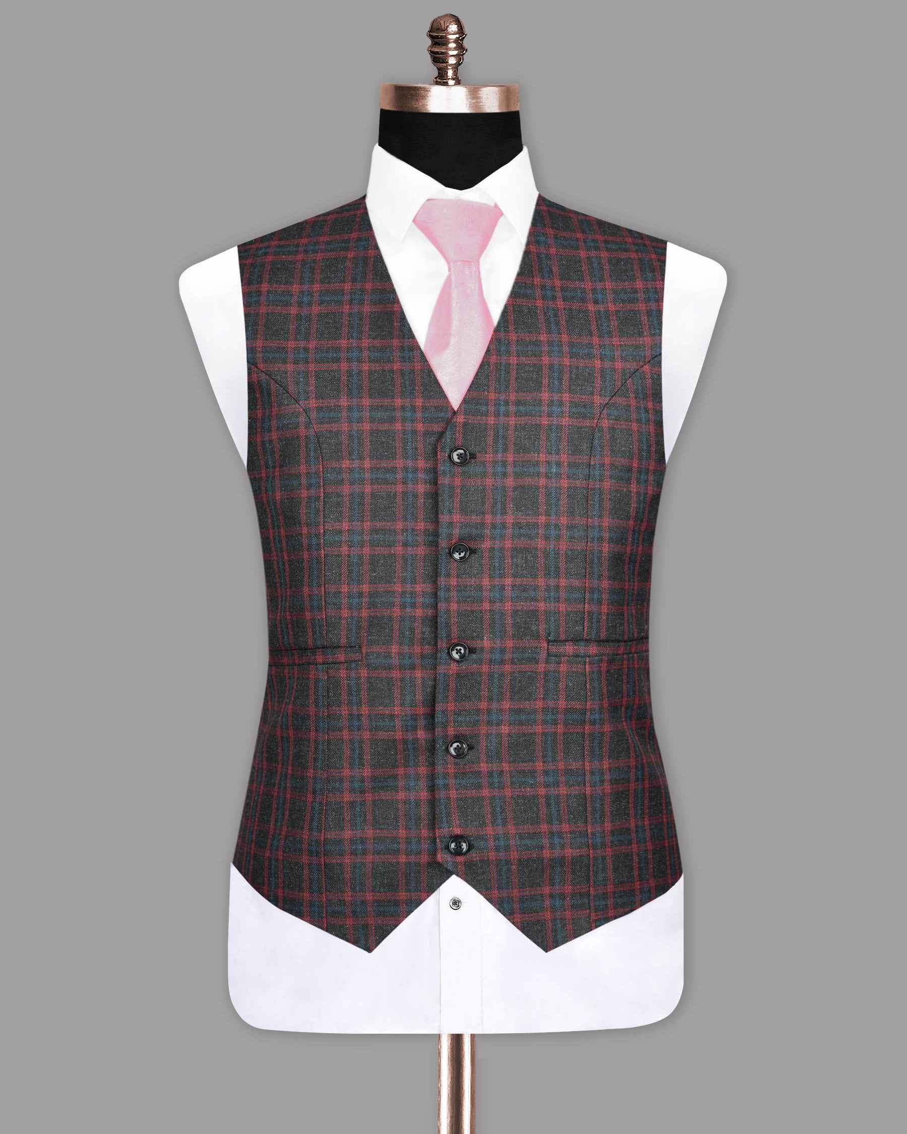 Piano with Mexican Red Plaid Waistcoat V1107-60, V1107-36, V1107-38, V1107-40, V1107-42, V1107-44, V1107-46, V1107-48, V1107-50, V1107-52, V1107-54, V1107-56, V1107-58