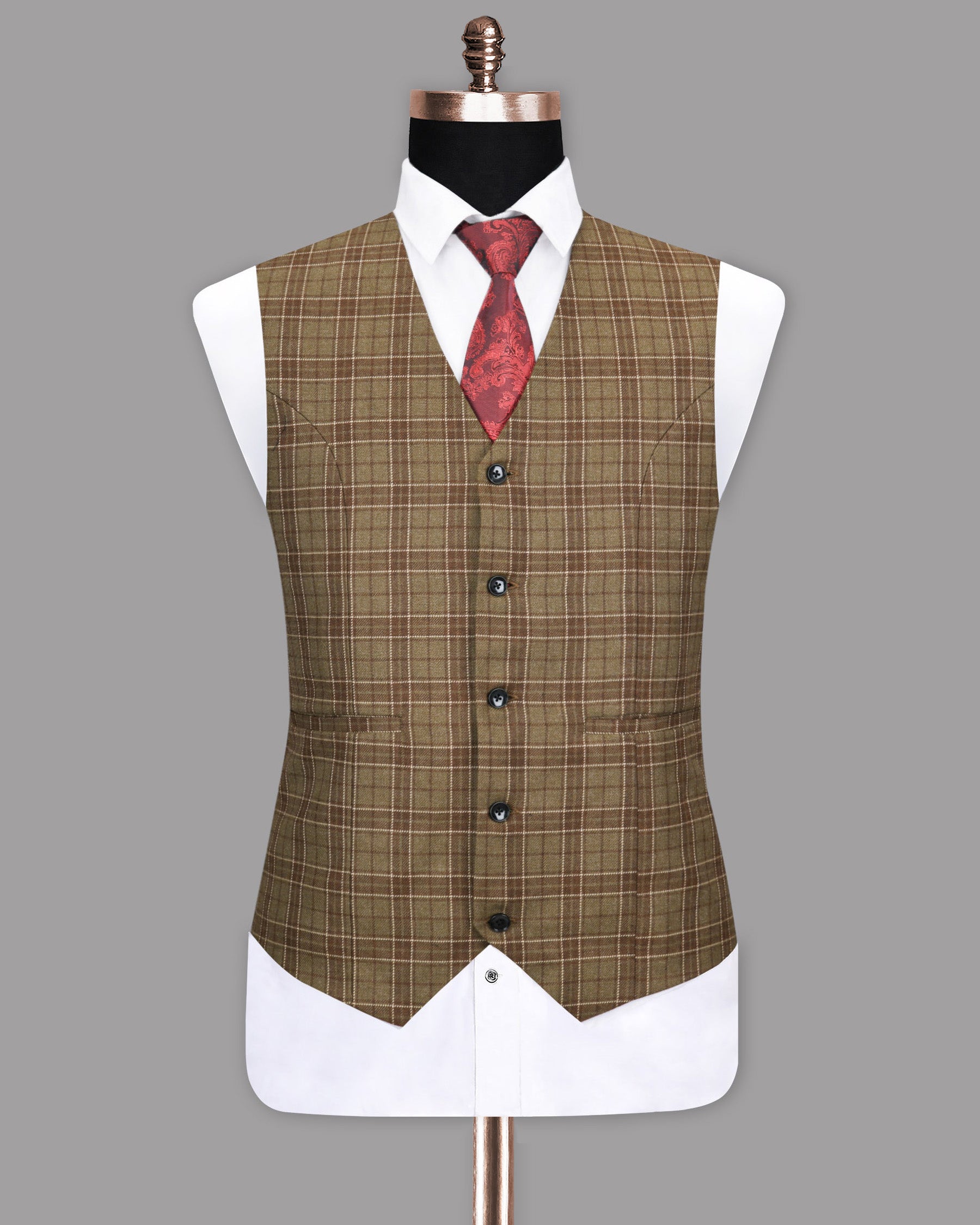 Shingle Fawn with Sand Dune Brown Twill  Waistcoat V1133-36, V1133-60, V1133-58, V1133-38, V1133-40, V1133-50, V1133-44, V1133-46, V1133-52, V1133-54, V1133-42, V1133-48, V1133-56