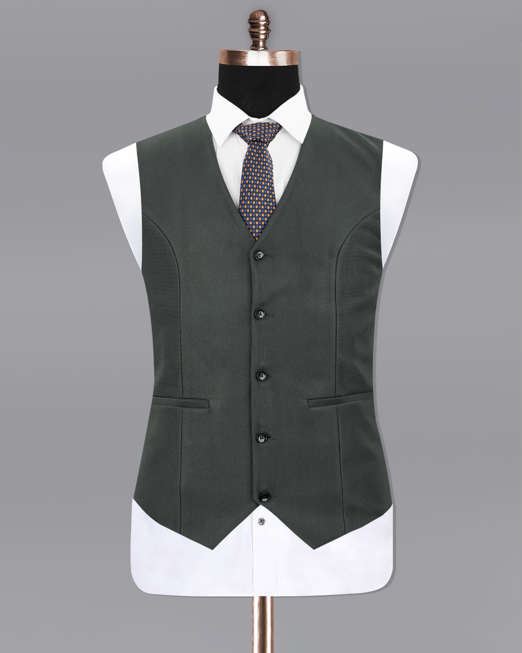 Greyish Green Premium Cotton Waistcoat V1213-52, V1213-36, V1213-38, V1213-40, V1213-42, V1213-44, V1213-46, V1213-48, V1213-50, V1213-54, V1213-56, V1213-58, V1213-60