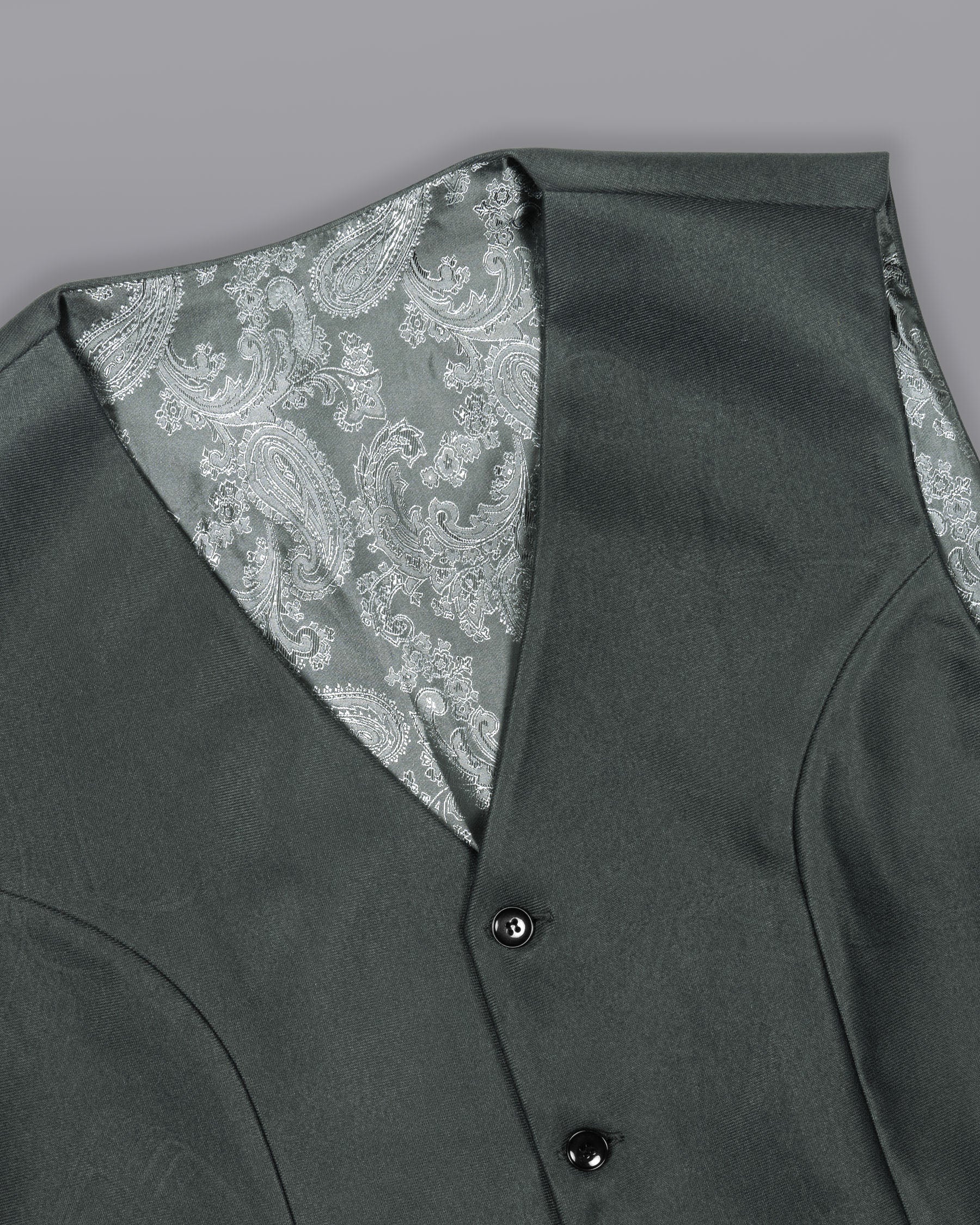 Greyish Green Premium Cotton Waistcoat