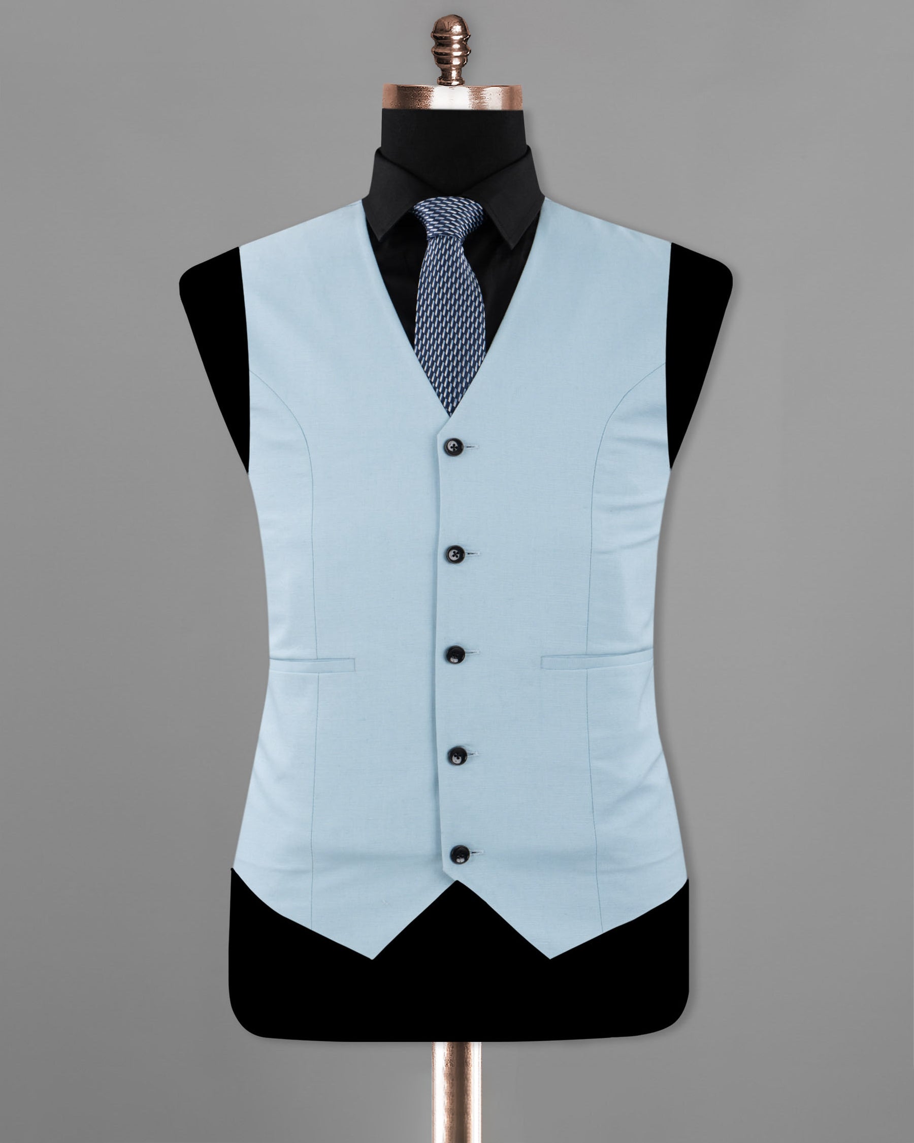 Ziggurat Light Blue Luxurious Linen Waistcoat V1222-46, V1222-42, V1222-54, V1222-52, V1222-60, V1222-36, V1222-38, V1222-48, V1222-40, V1222-44, V1222-50, V1222-56, V1222-58