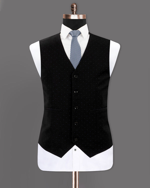 Jade Black with Havelock Blue Wool Rich Waistcoat V1225-50, V1225-52, V1225-54, V1225-56, V1225-36, V1225-38, V1225-40, V1225-42, V1225-44, V1225-46, V1225-48, V1225-58, V1225-60