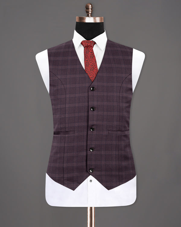 Burgundy Windowpane Woolrich Waistcoat V1234-36, V1234-38, V1234-44, V1234-50, V1234-52, V1234-40, V1234-46, V1234-48, V1234-54, V1234-56, V1234-42, V1234-58, V1234-60