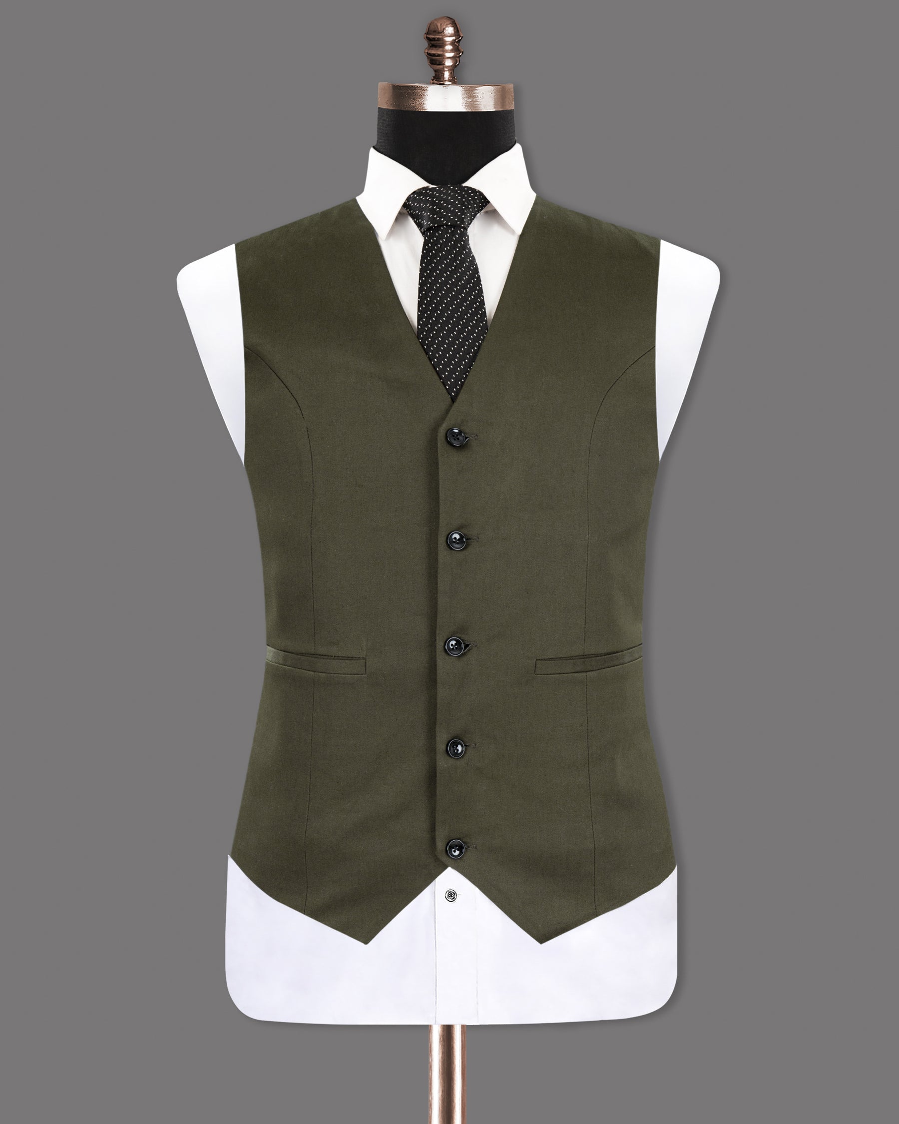 Hemlock Brown Stretchable Premium Cotton Waistcoat V1263-50, V1263-52, V1263-54, V1263-36, V1263-38, V1263-40, V1263-42, V1263-44, V1263-46, V1263-48, V1263-56, V1263-58, V1263-60