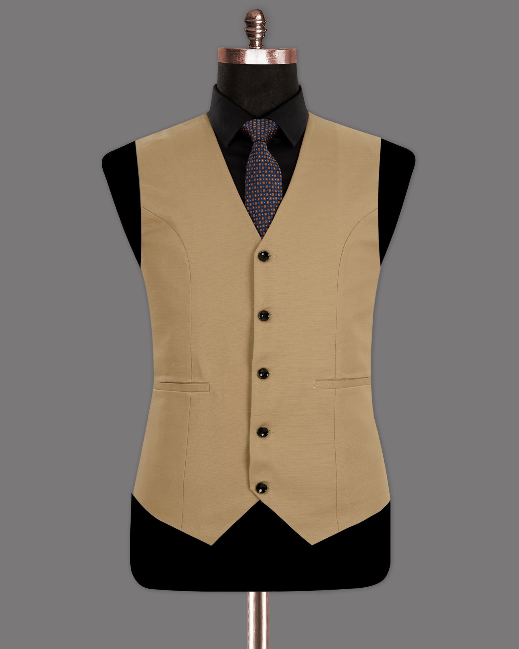 Mongoose Cream Stretchable Premium Cotton Waistcoat V1266-58, V1266-60, V1266-36, V1266-38, V1266-40, V1266-42, V1266-44, V1266-46, V1266-48, V1266-50, V1266-52, V1266-54, V1266-56