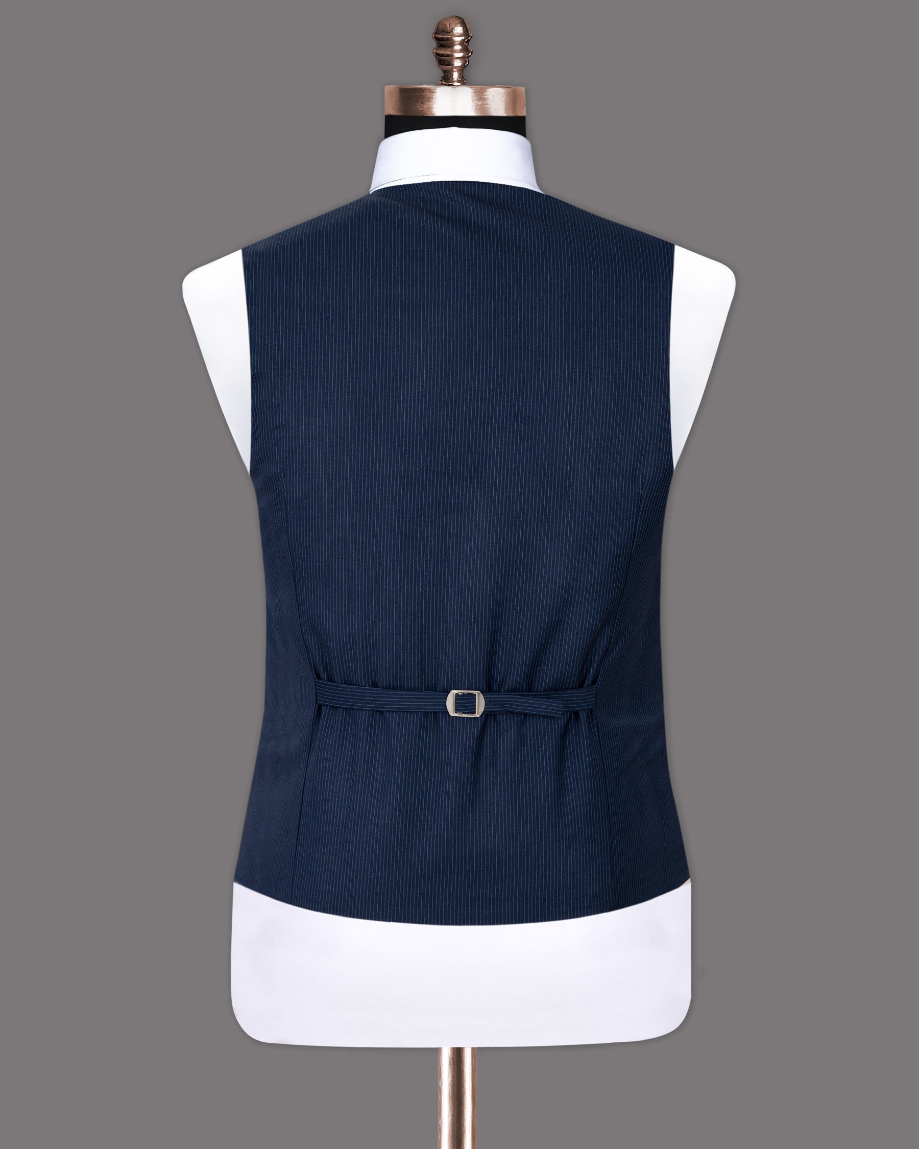 Midnight and Chambray blue Striped Woolrich Waistcoat