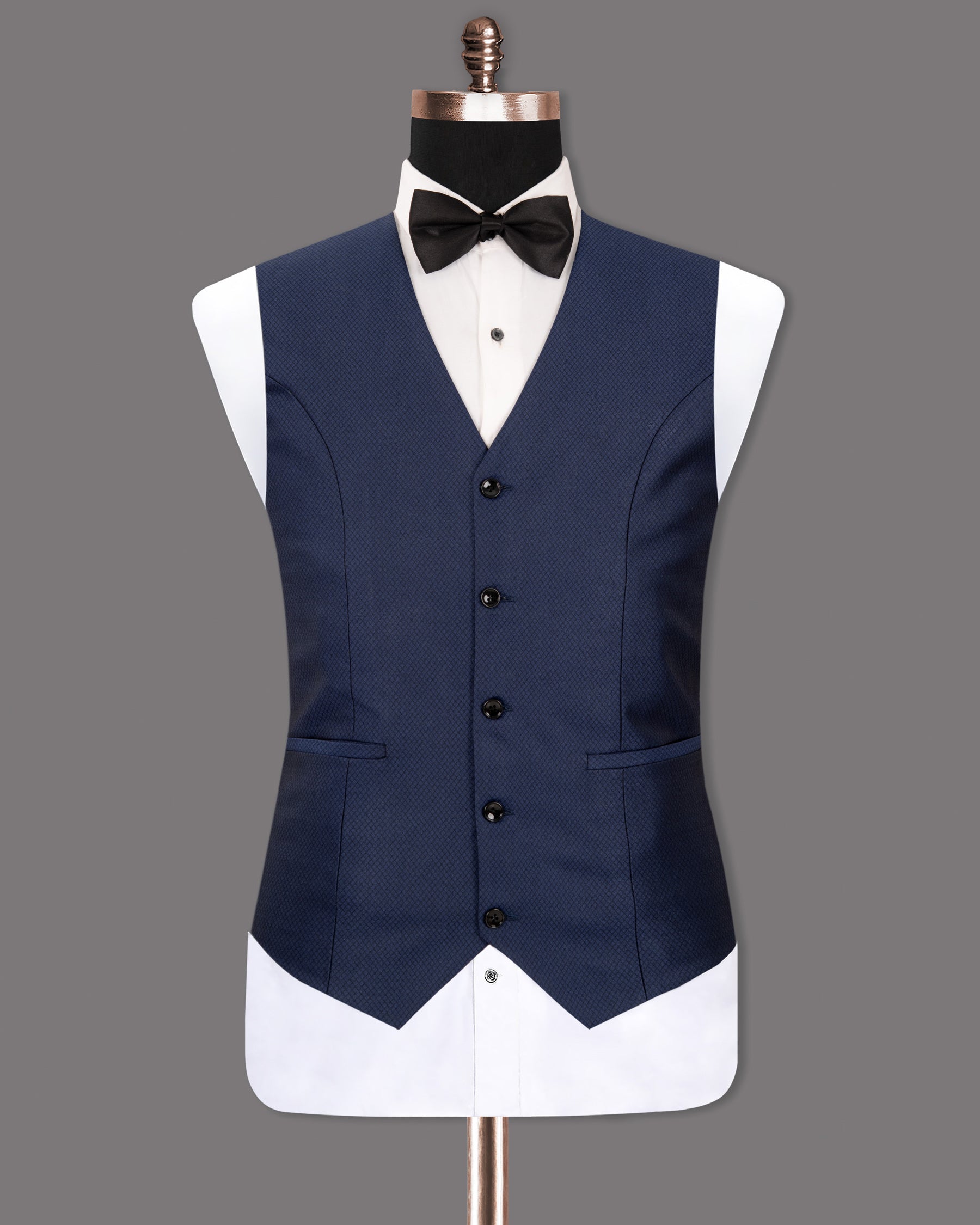 Port Gore Blue Subtle Textured Woolrich Waistcoat V1273-52, V1273-56, V1273-58, V1273-60, V1273-36, V1273-44, V1273-42, V1273-46, V1273-54, V1273-38, V1273-40, V1273-48, V1273-50