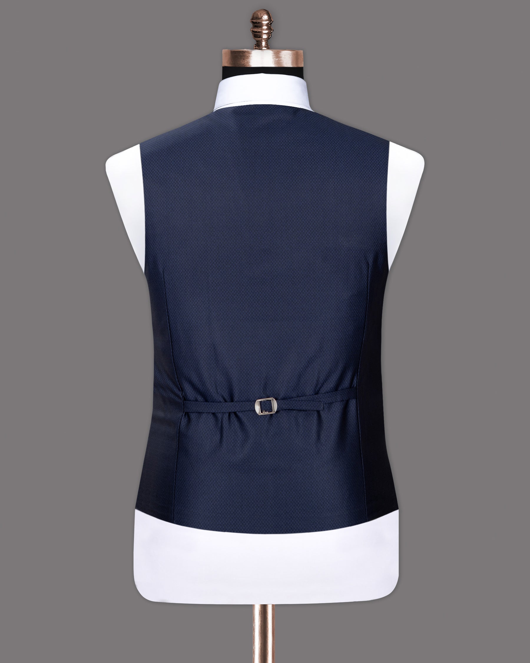 Port Gore Blue Subtle Textured Woolrich Waistcoat