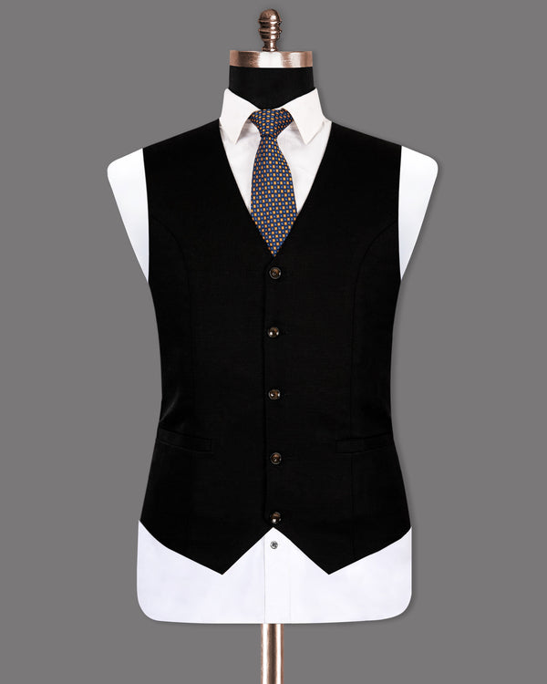 Jade Black Premium Cotton Waistcoat V1281-60, V1281-58, V1281-36, V1281-38, V1281-40, V1281-42, V1281-44, V1281-46, V1281-48, V1281-50, V1281-52, V1281-54, V1281-56