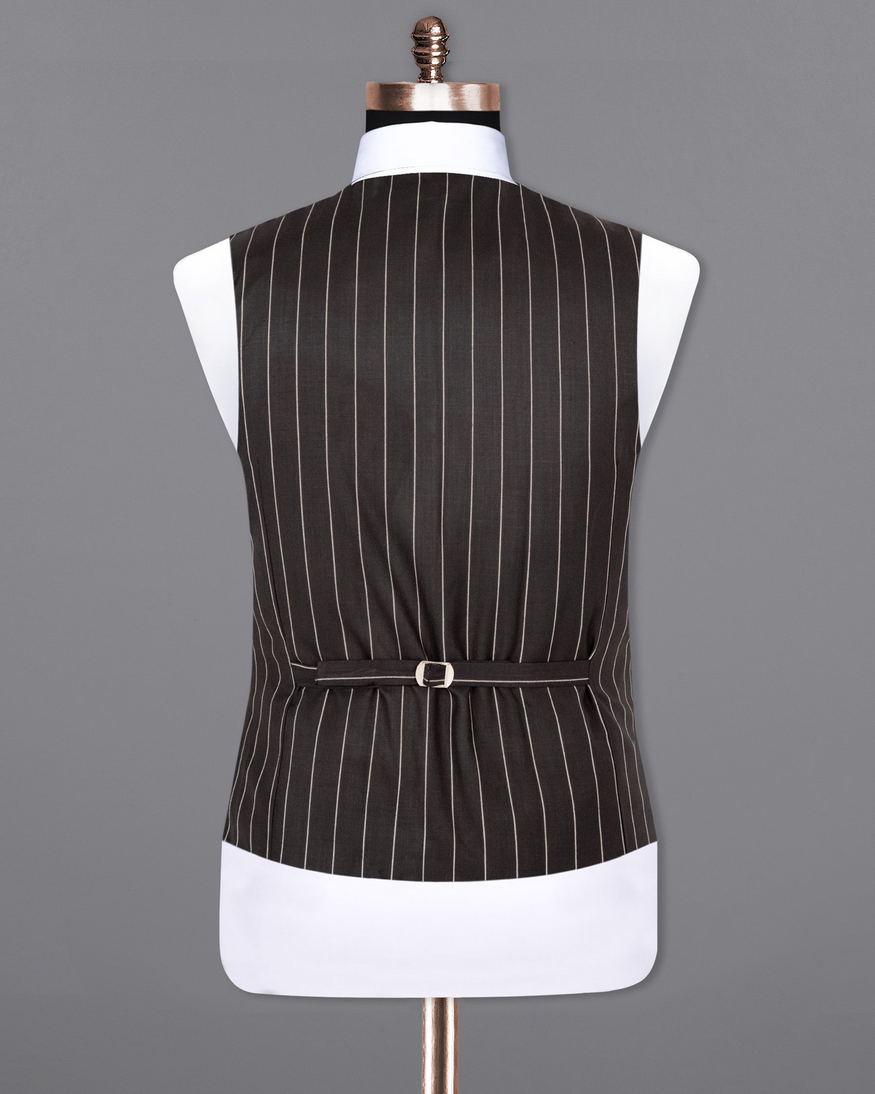 Charcoal Gray with white Striped Woolrich Waistcoat