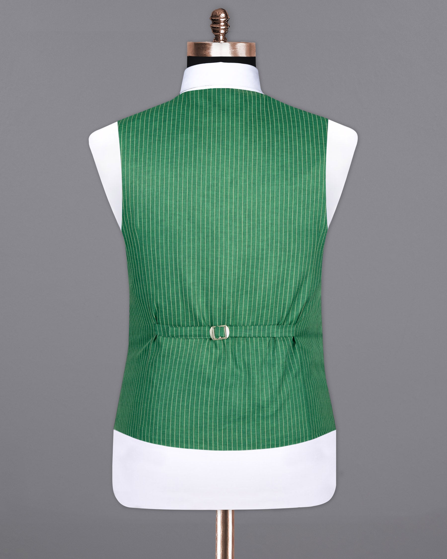 Viridian Green Striped Woolrich Waistcoat