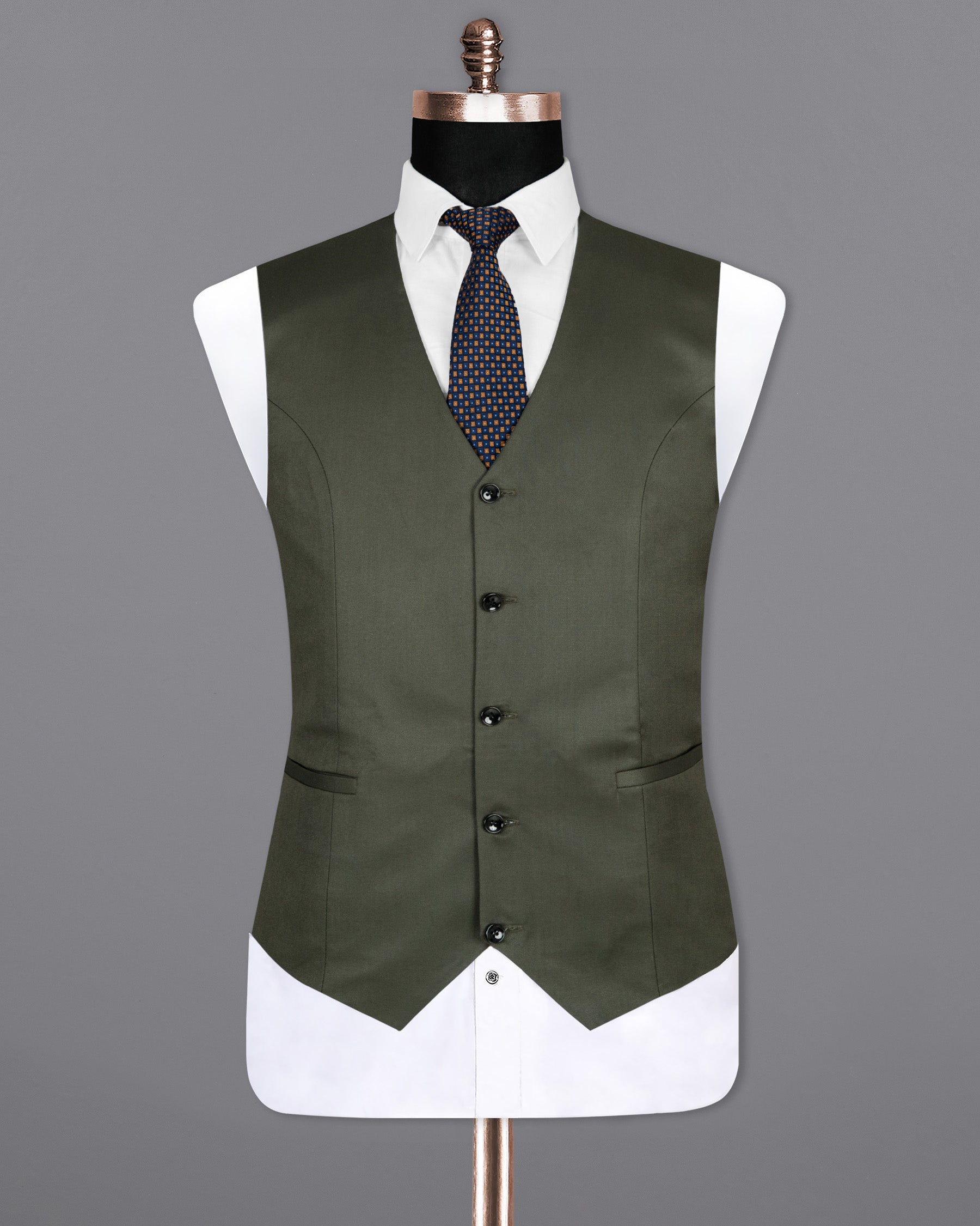 Millbrook Green Premium Cotton Waistcoat V1297-36, V1297-38, V1297-40, V1297-42, V1297-44, V1297-46, V1297-48, V1297-50, V1297-52, V1297-54, V1297-56, V1297-58, V1297-60