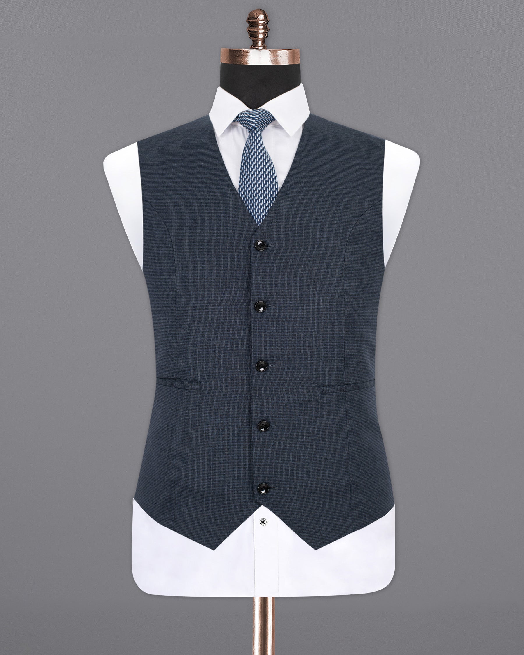 Maco Grey Wool Rich Waistcoat