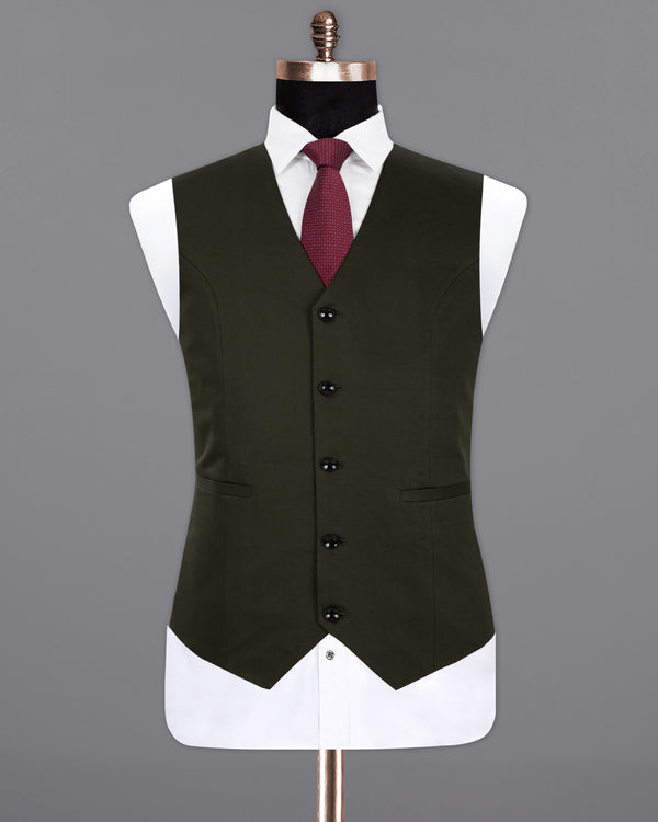 Log Cabin Green  Premium Cotton Waistcoat