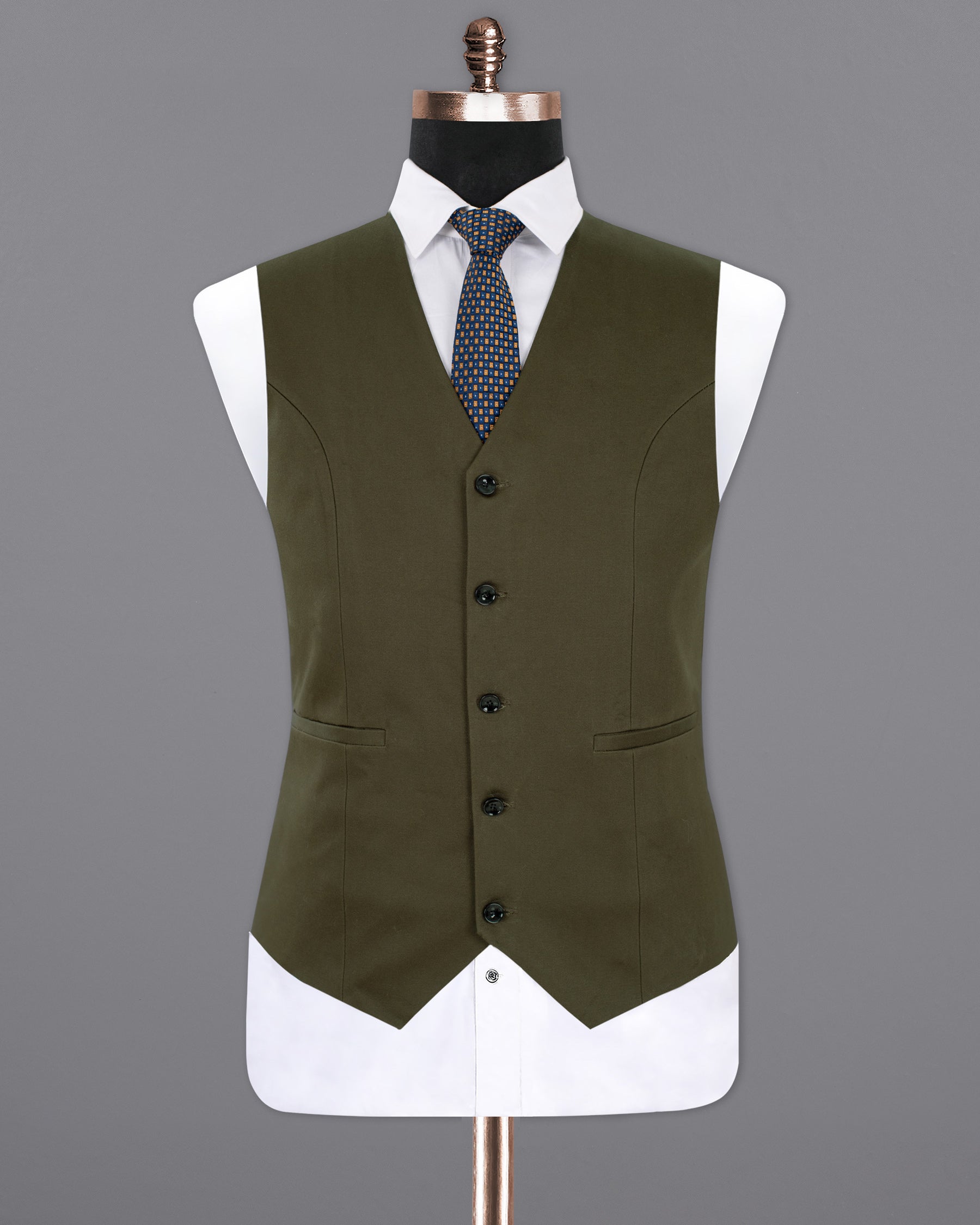 Taupe Brown Premium Cotton Waistcoat