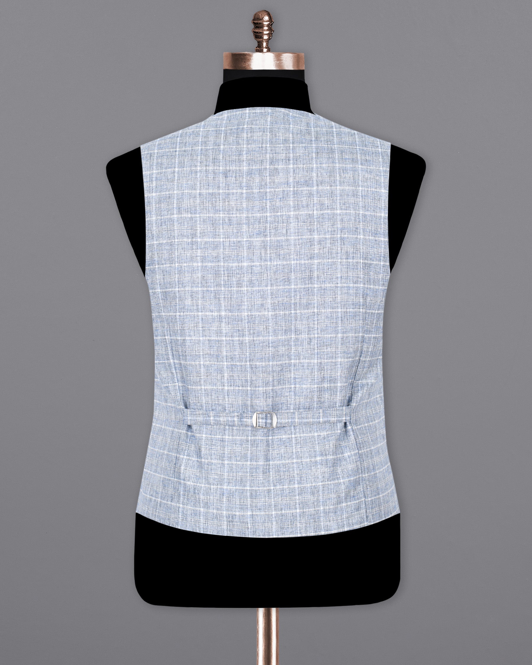 Wild Blue Yonder Windowpane  Wool Rich Waistcoat