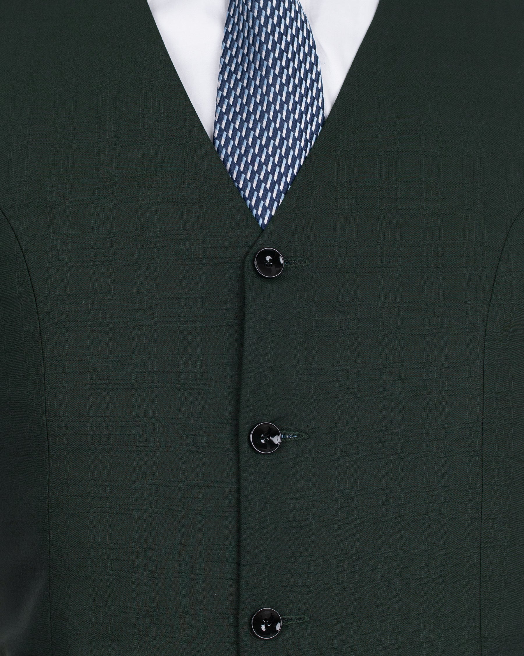 Log Cabin Green  Wool Rich  Waistcoat