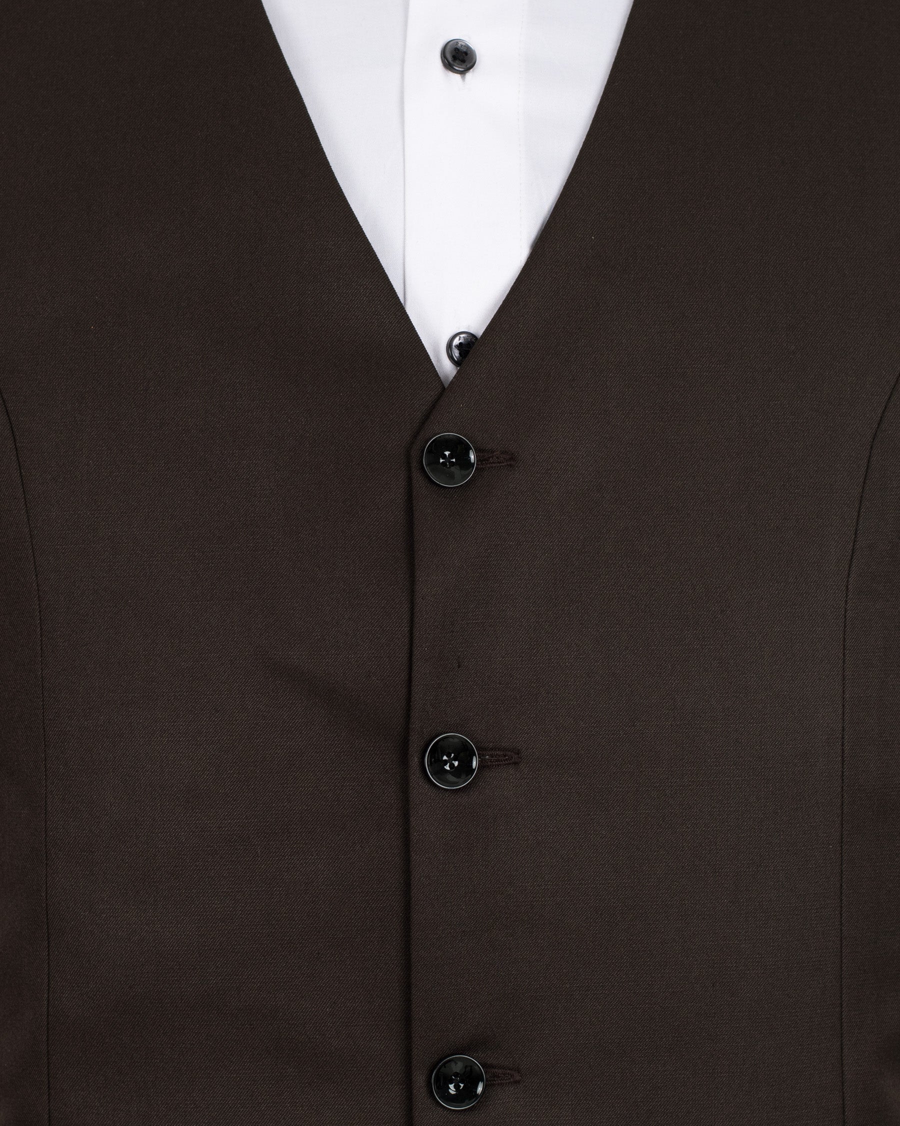 Cocoa Brown Wool Rich  Waistcoat