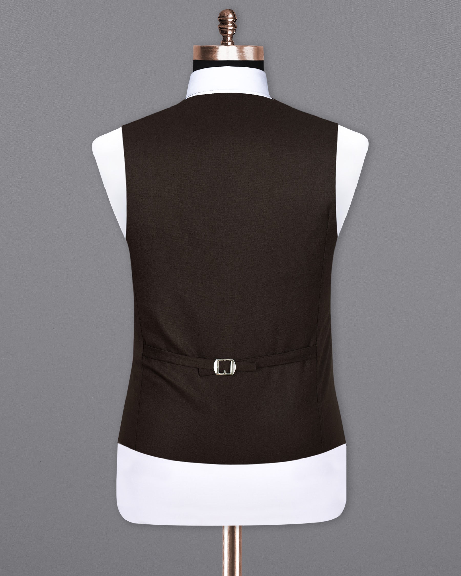 Cocoa Brown Wool Rich  Waistcoat