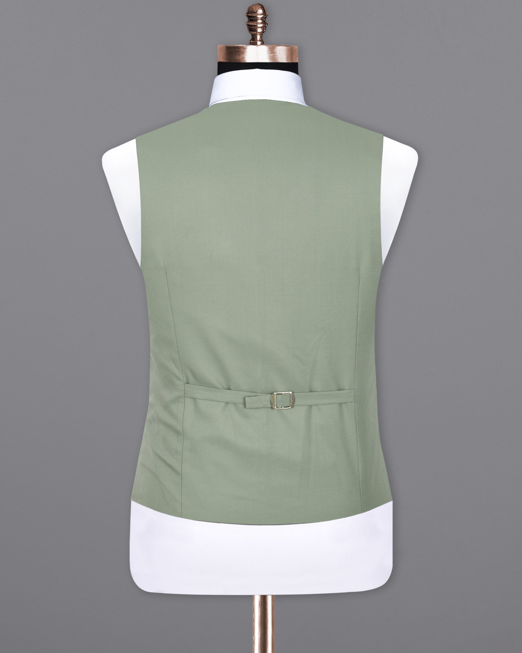 Clay Ash Green Wool Rich  Waistcoat