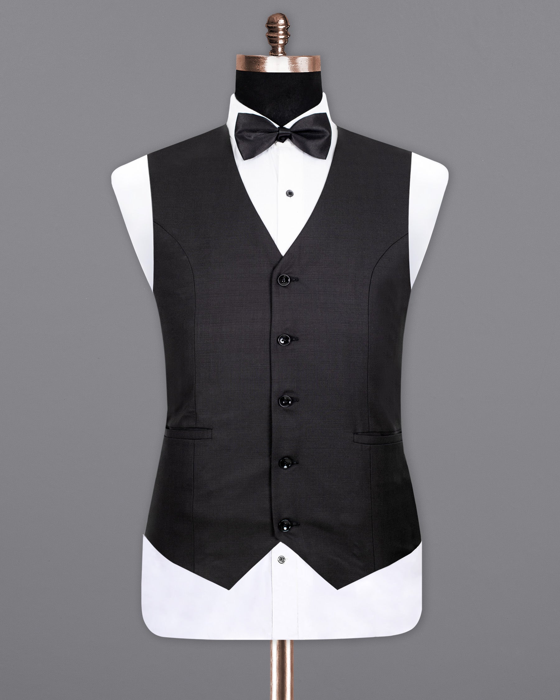 Black Russian Wool rich Waistcoat