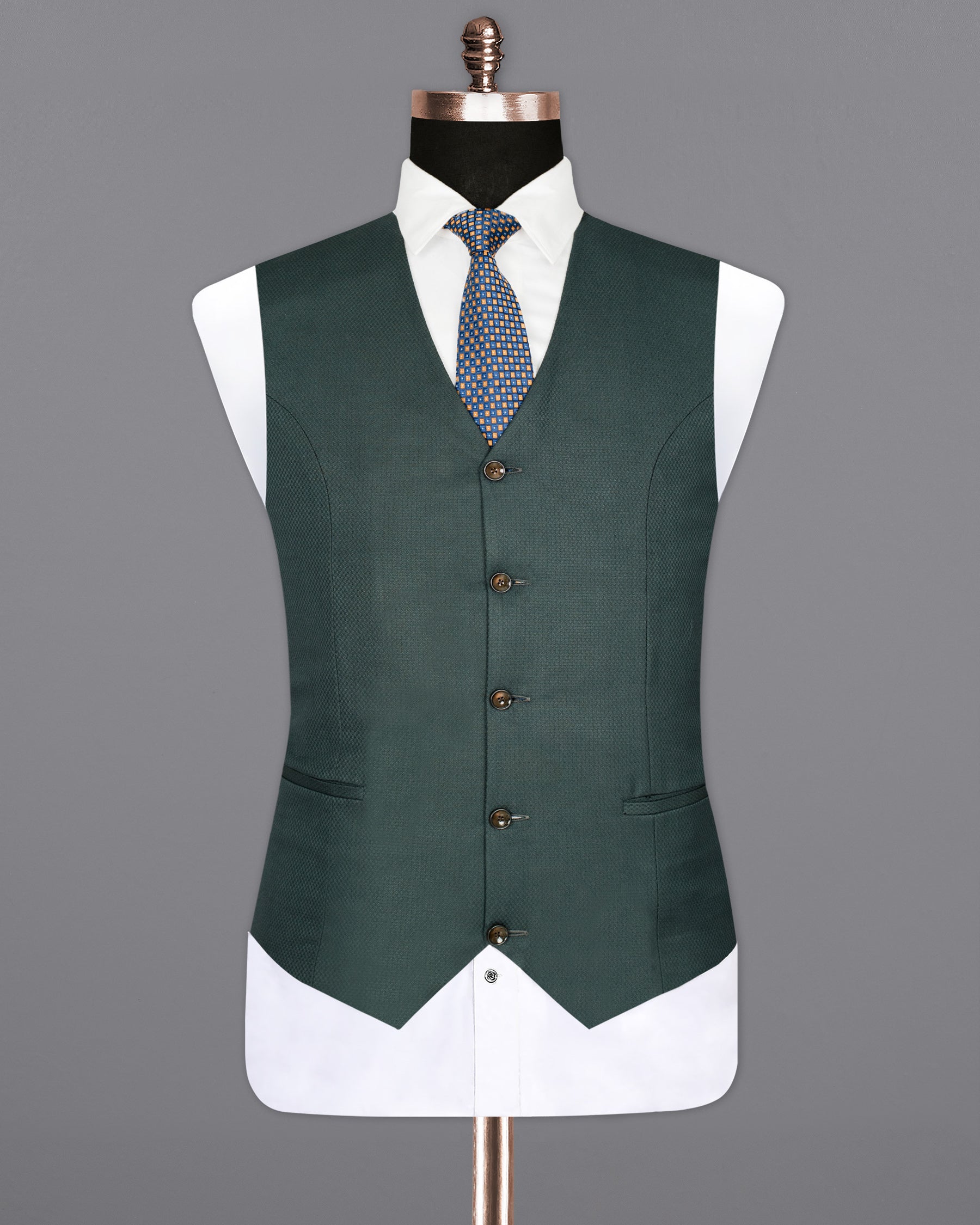 Firefly Green Wool Rich Waistcoat