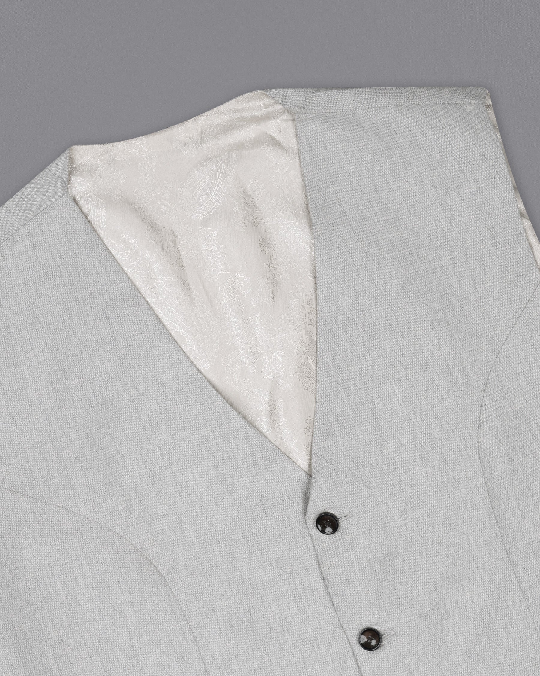 Pumice Grey Wool Rich Waistcoat