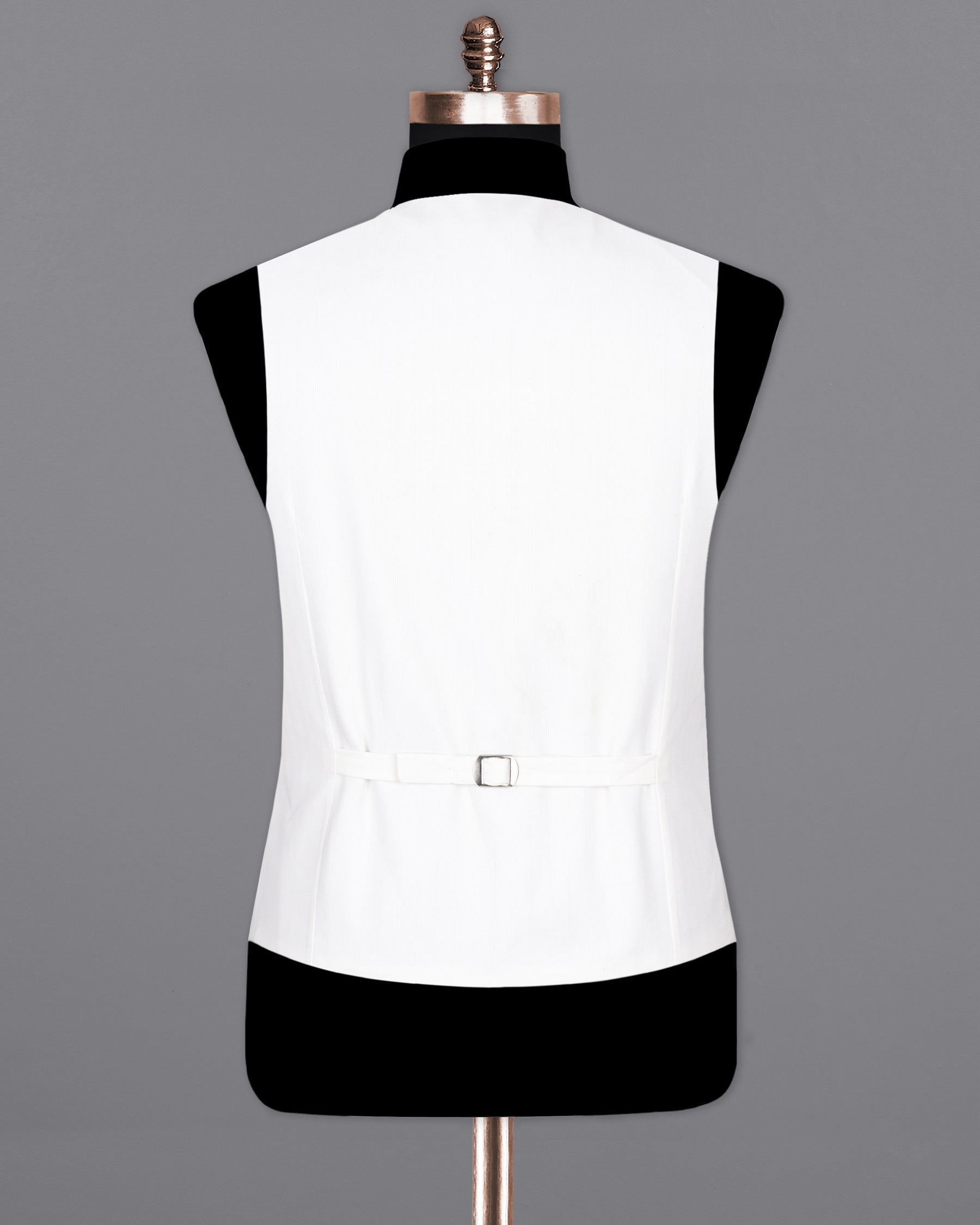 Bright White Subtle Striped Premium Cotton Waistcoat  V1395-36, V1395-38, V1395-40, V1395-42, V1395-44, V1395-46, V1395-48, V1395-50, V1395-52, V1395-54, V1395-56, V1395-58, V1395-60