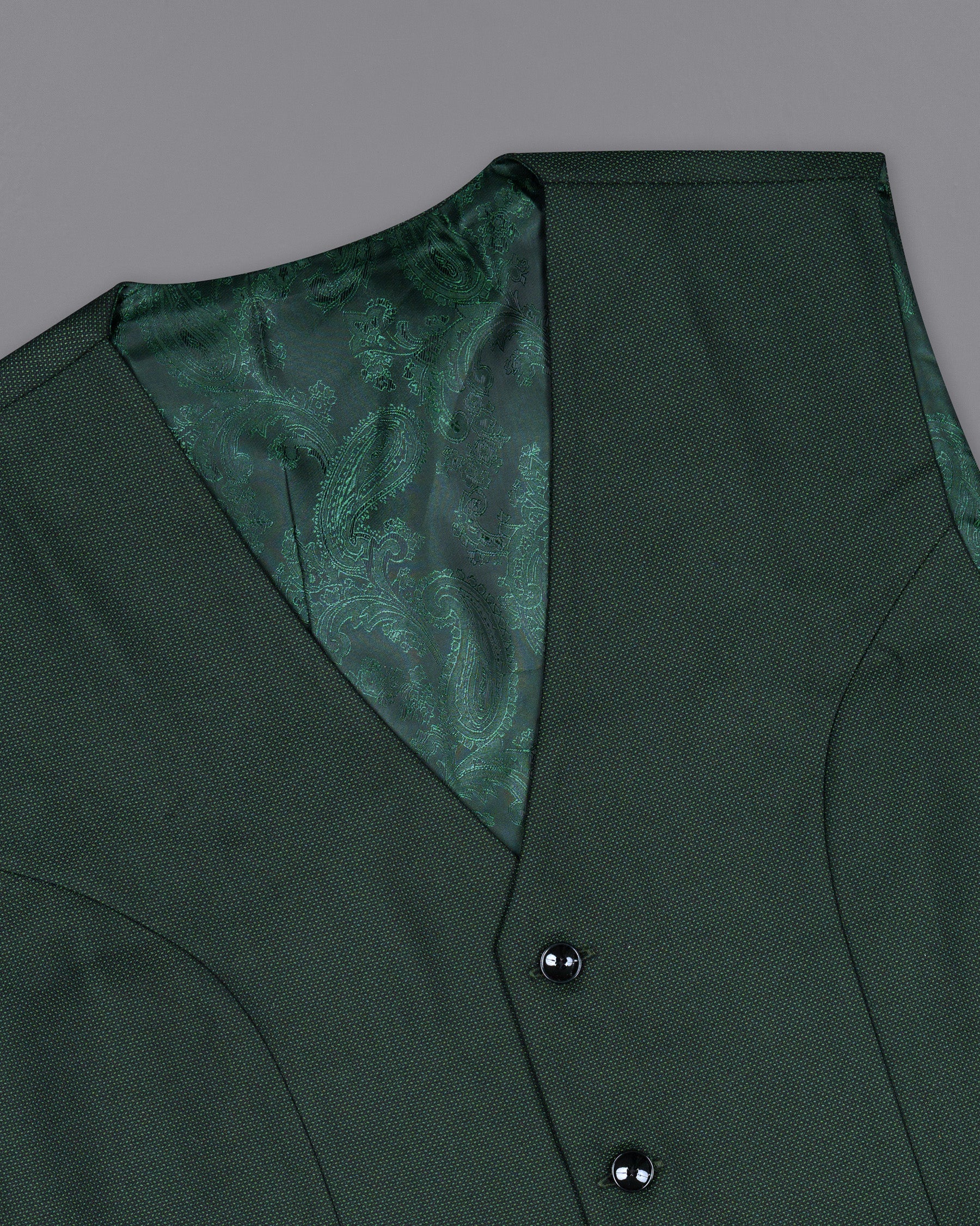 Heavy Metal Green Wool Rich Waistcoat V1397-36, V1397-38, V1397-40, V1397-42, V1397-44, V1397-46, V1397-48, V1397-50, V1397-52, V1397-54, V1397-56, V1397-58, V1397-60