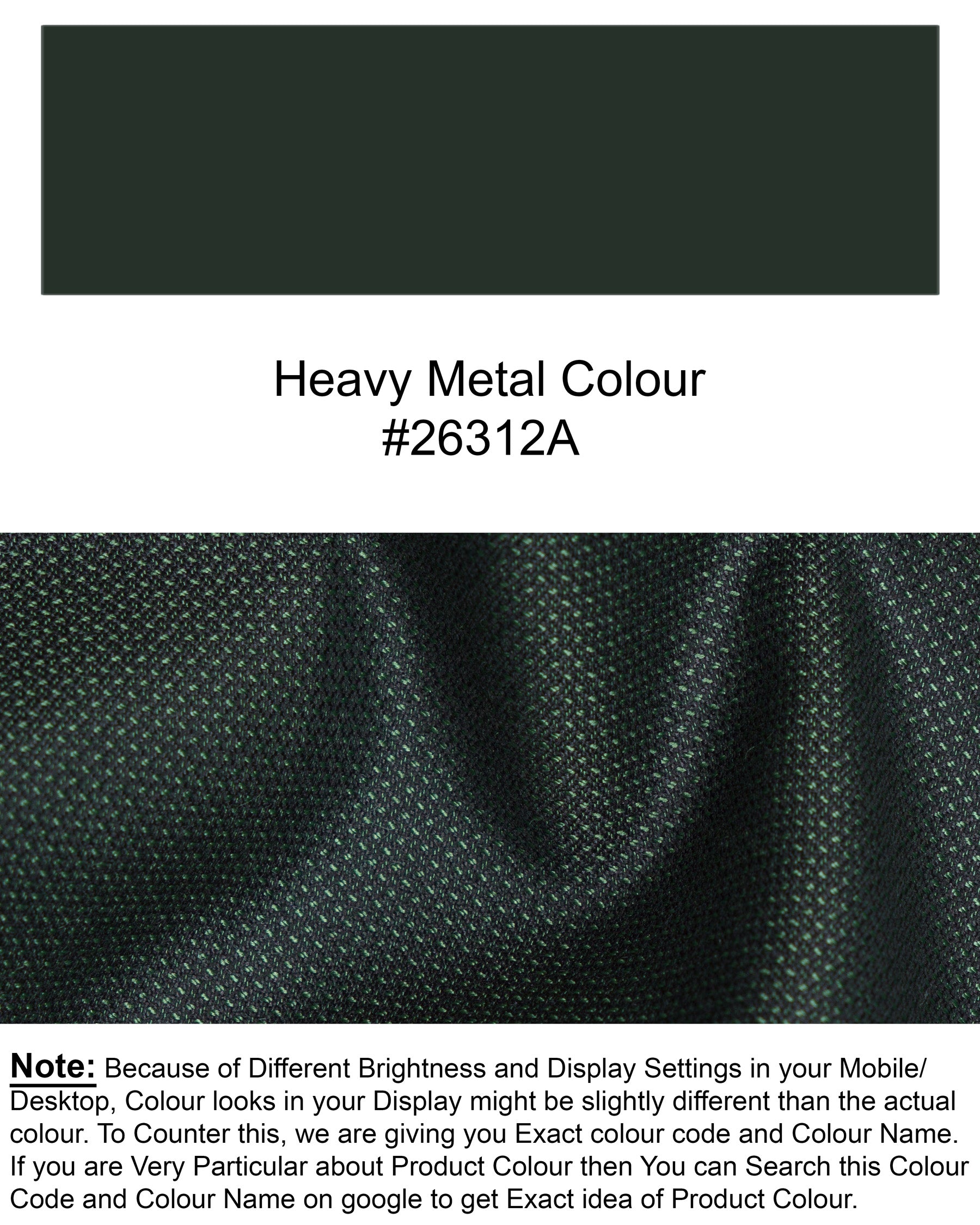 Heavy Metal Green Wool Rich Waistcoat V1397-36, V1397-38, V1397-40, V1397-42, V1397-44, V1397-46, V1397-48, V1397-50, V1397-52, V1397-54, V1397-56, V1397-58, V1397-60