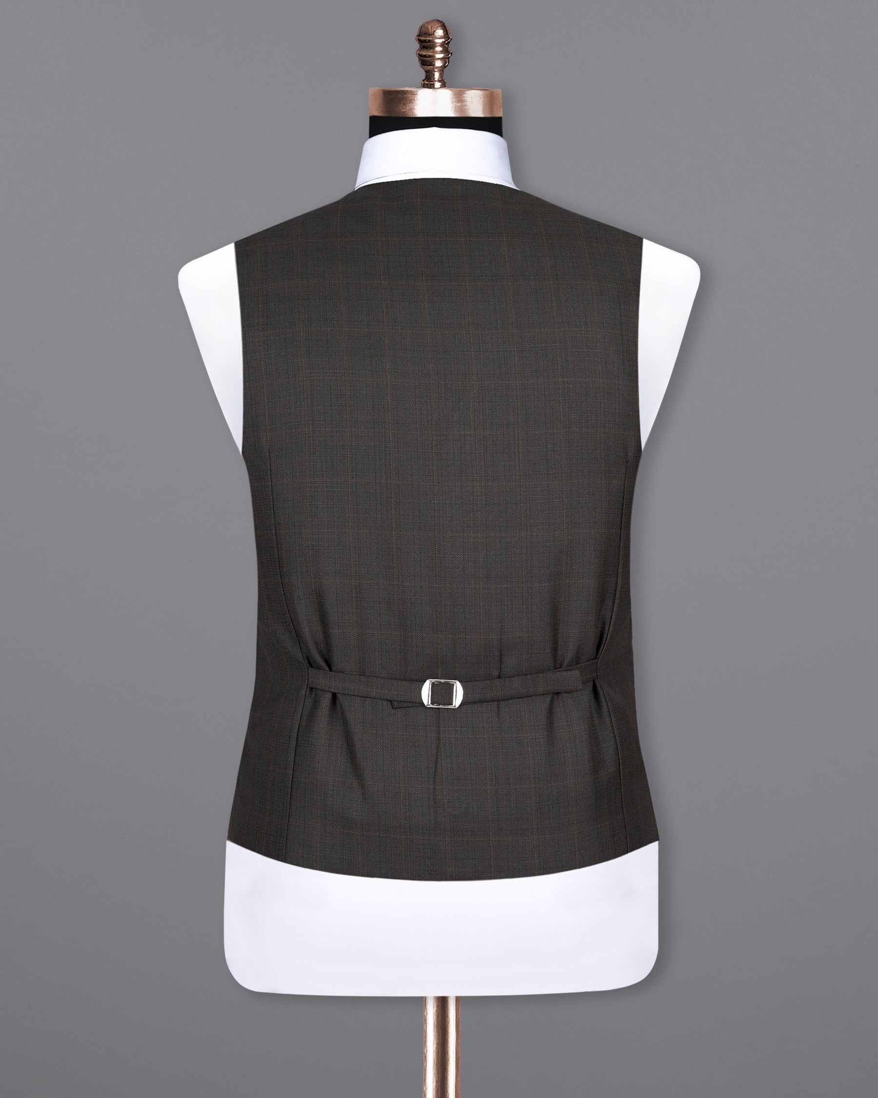 Masala Brown Plaid Wool Rich Waistcoat V1407-36, V1407-38, V1407-40, V1407-42, V1407-44, V1407-46, V1407-48, V1407-50, V1407-52, V1407-54, V1407-56, V1407-58, V1407-60