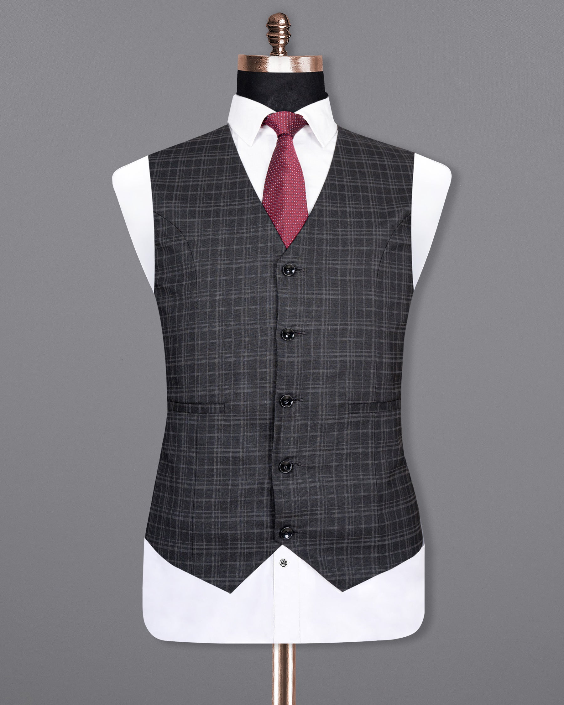 Star Dust and Shark Grey Plaid Wool rich Waistcoat V1408-36, V1408-38, V1408-40, V1408-42, V1408-44, V1408-46, V1408-48, V1408-50, V1408-52, V1408-54, V1408-56, V1408-58, V1408-60