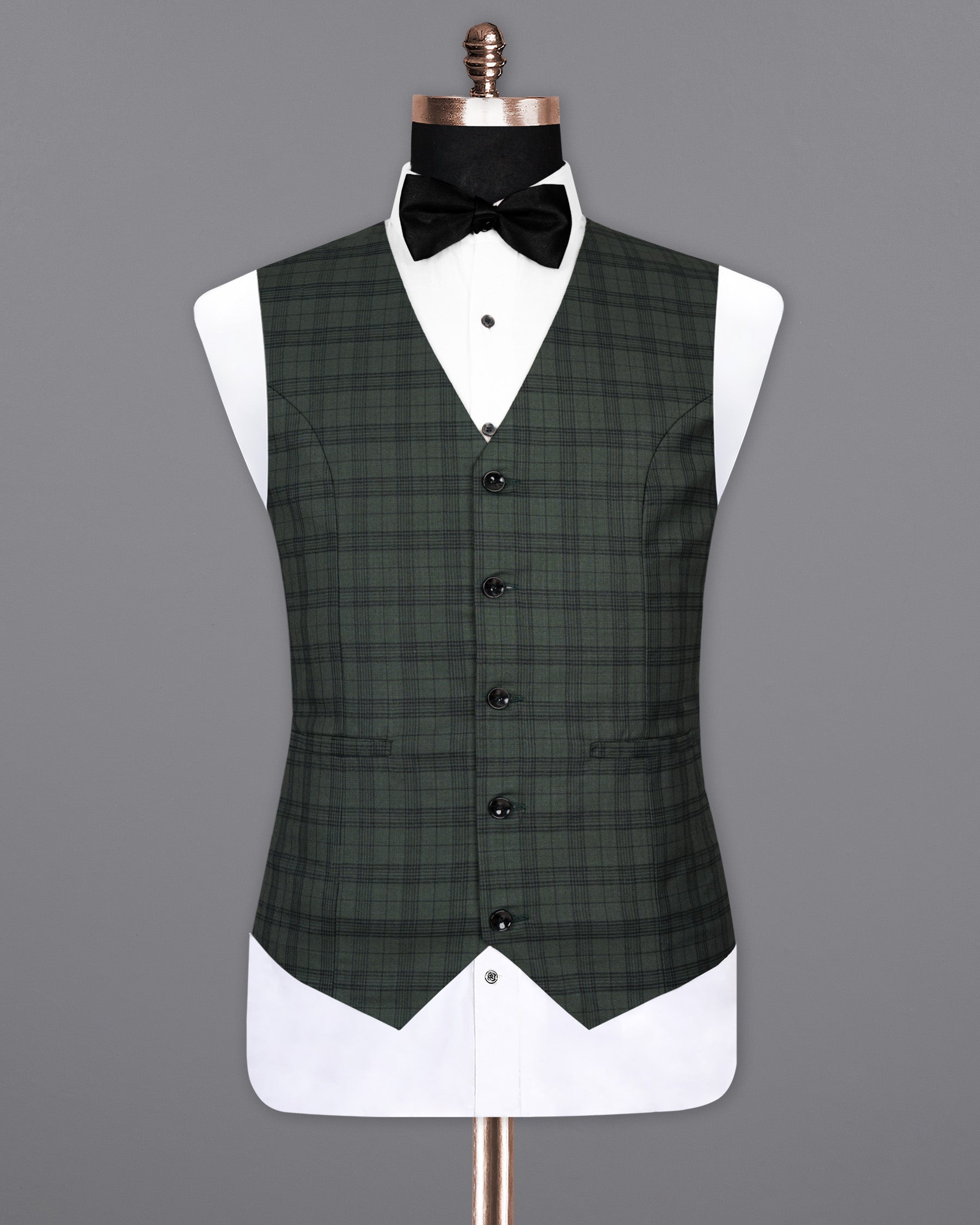 Timber Green Plaid Wool Rich Waistcoat V1417-36, V1417-38, V1417-40, V1417-42, V1417-44, V1417-46, V1417-48, V1417-50, V1417-52, V1417-54, V1417-56, V1417-58, V1417-60