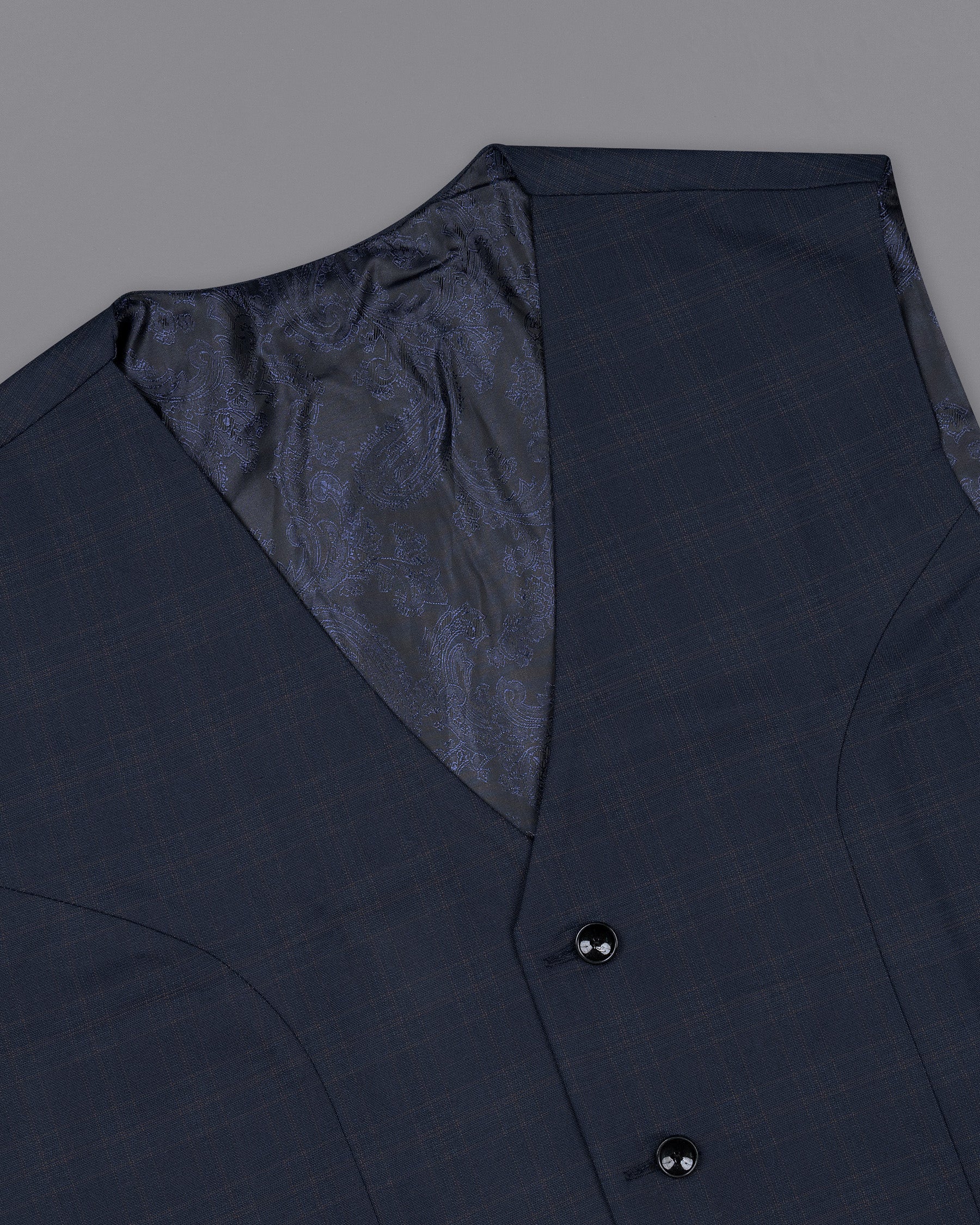 Charade Blue Plaid Wool Rich Waistcoat